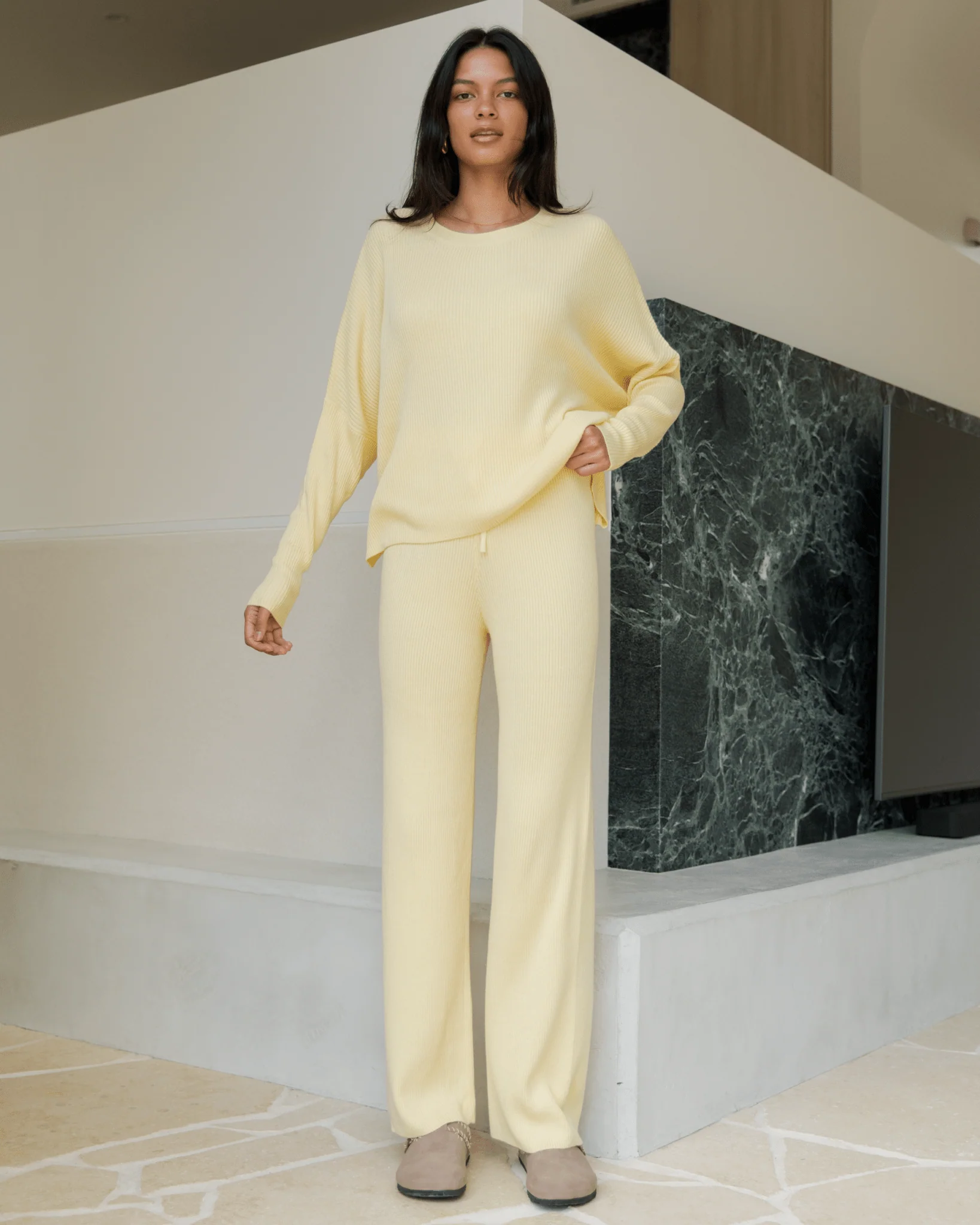 FINAL SALE | Alex Knit Pants | Lemon - Image 4