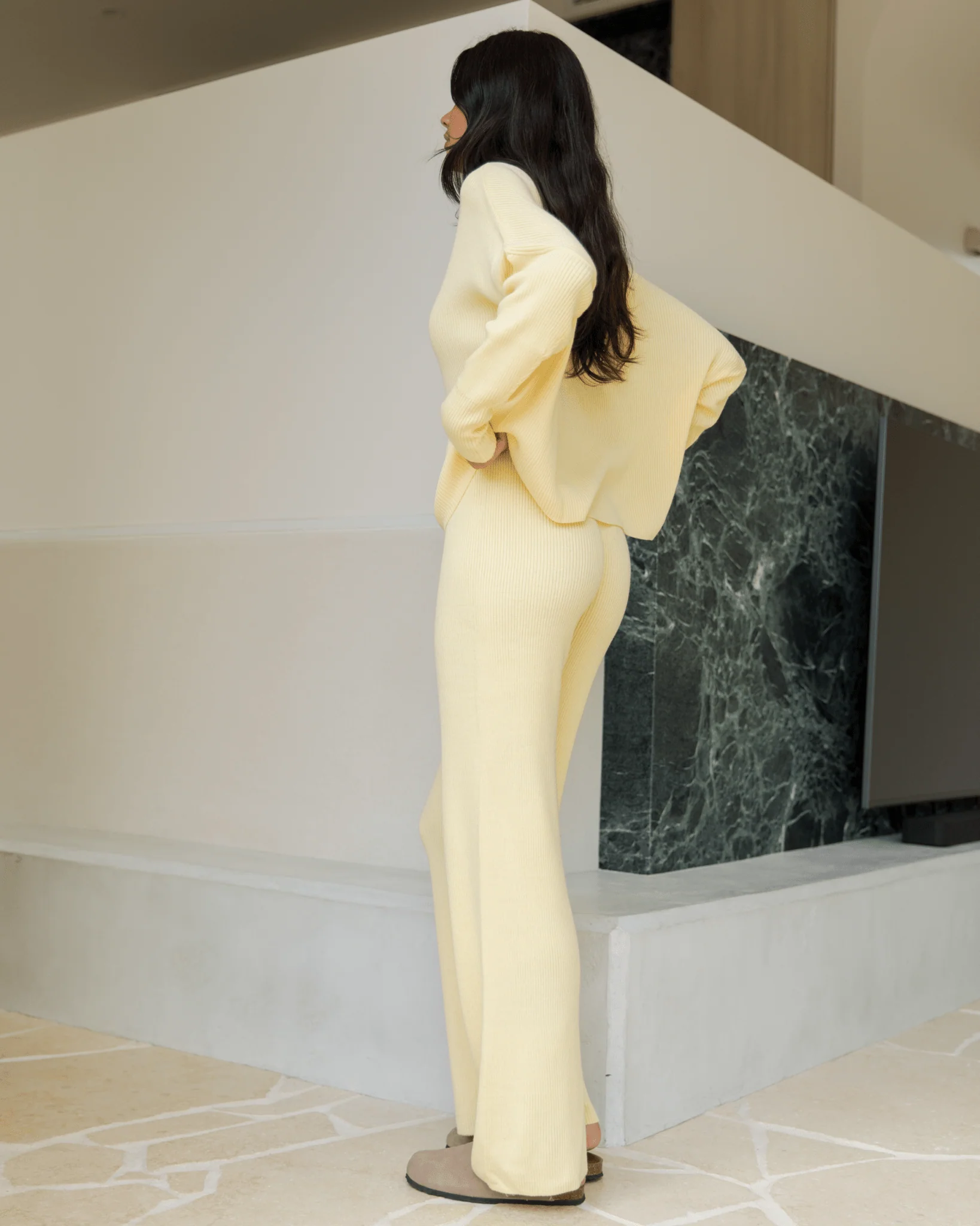 FINAL SALE | Alex Knit Pants | Lemon - Image 5