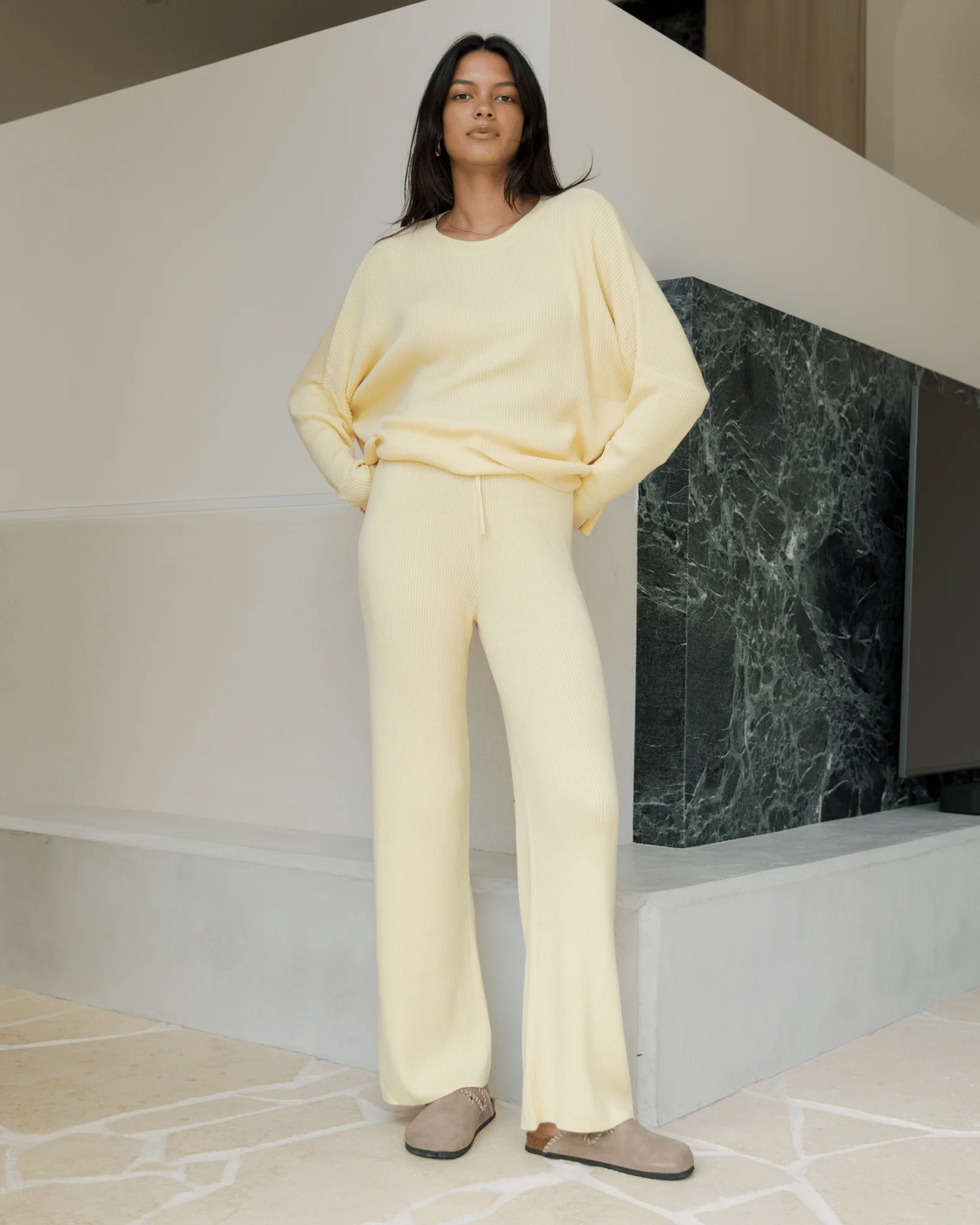 FINAL SALE | Alex Knit Pants | Lemon - Image 9