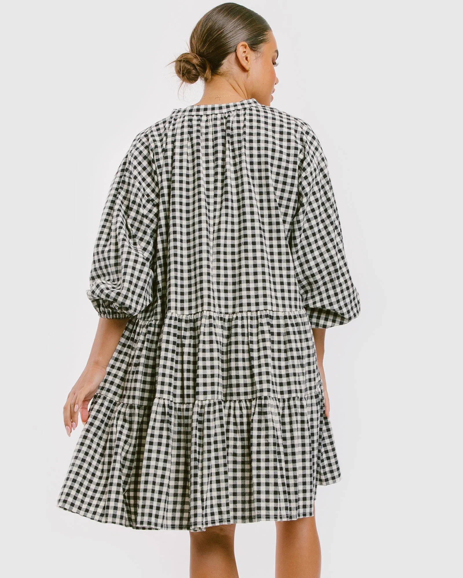 FINAL SALE | Avalon Smock Dress | Black Gingham - Image 13