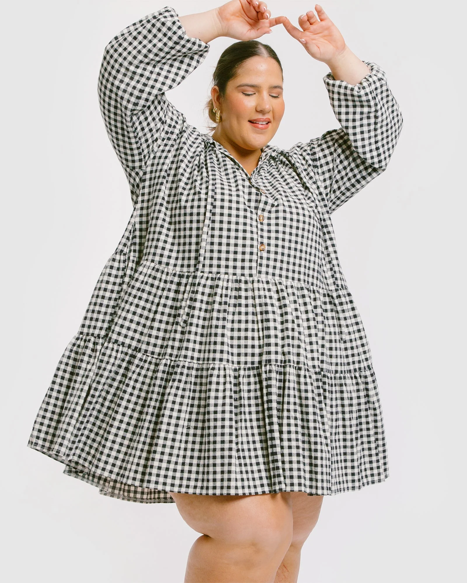 FINAL SALE | Avalon Smock Dress | Black Gingham - Image 7
