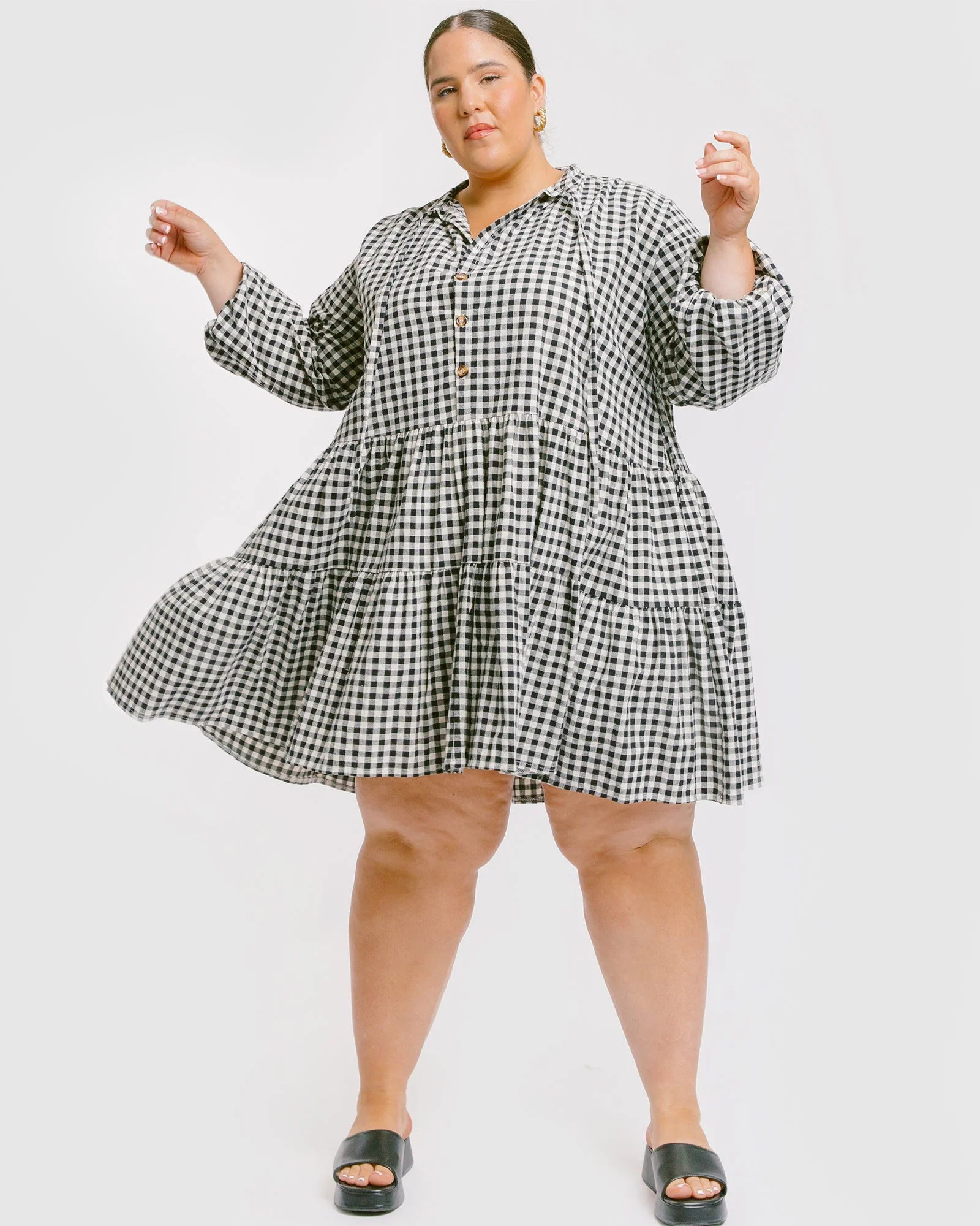 FINAL SALE | Avalon Smock Dress | Black Gingham - Image 9