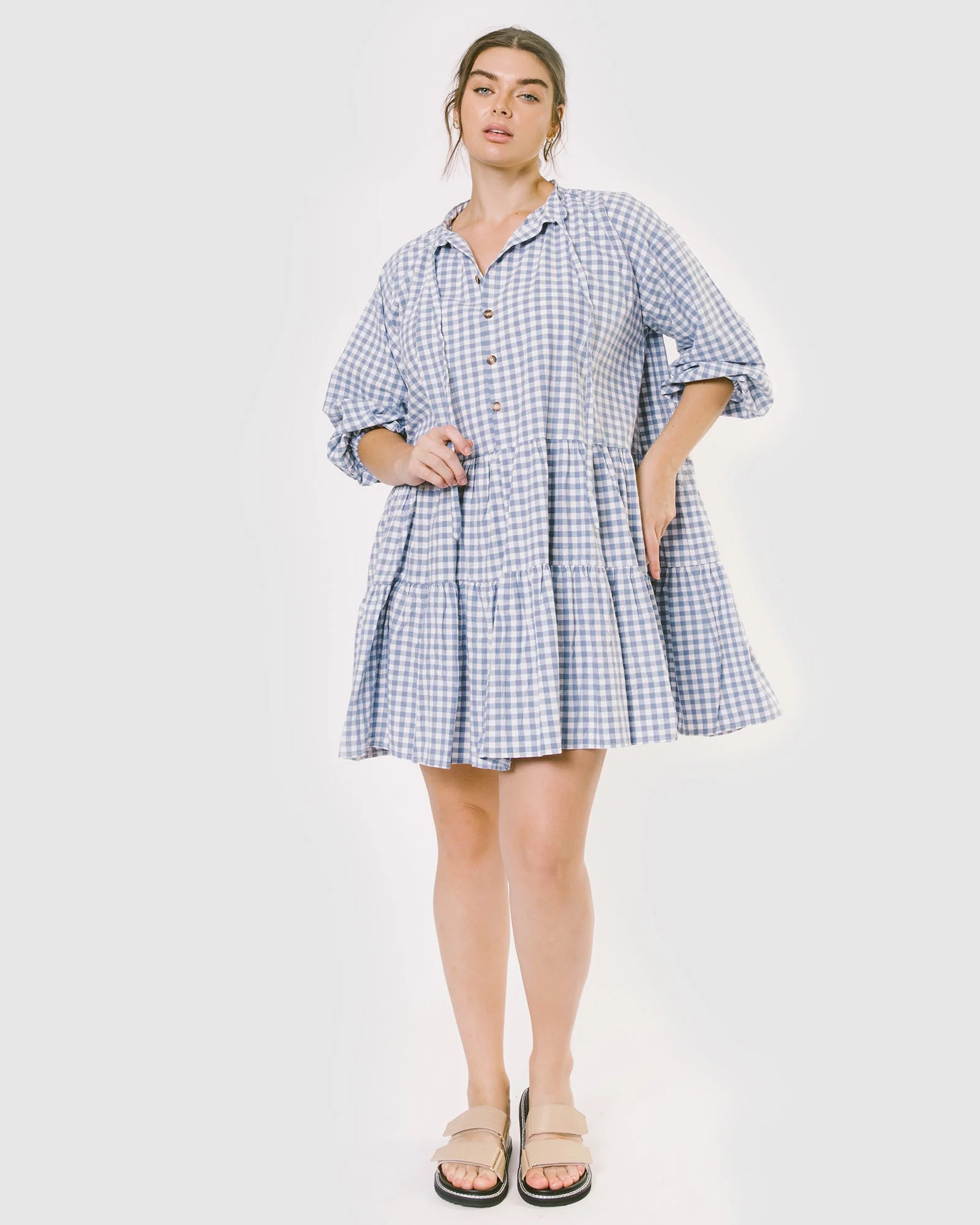 FINAL SALE | Avalon Smock Dress | Blue Gingham - Image 10
