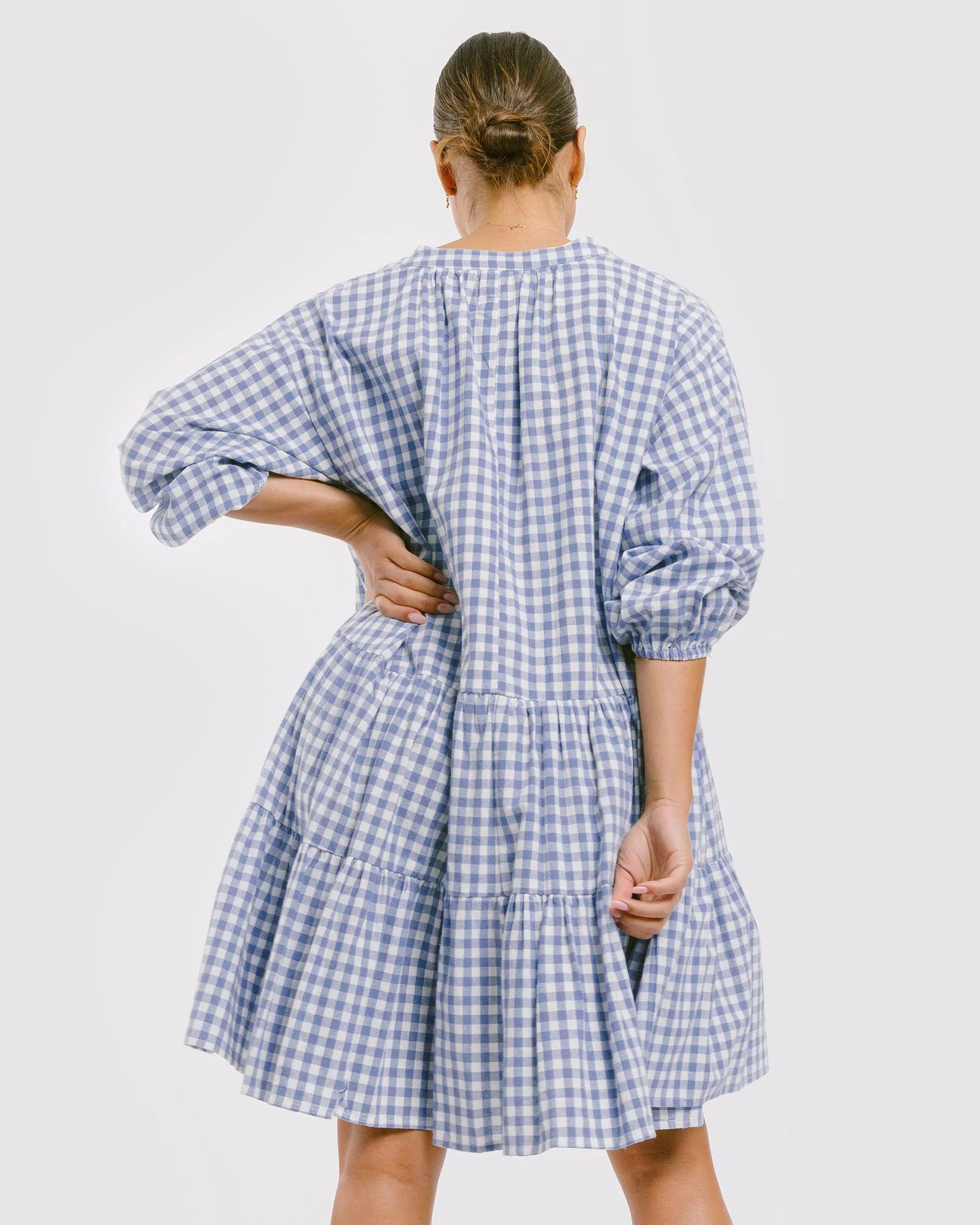 FINAL SALE | Avalon Smock Dress | Blue Gingham - Image 12