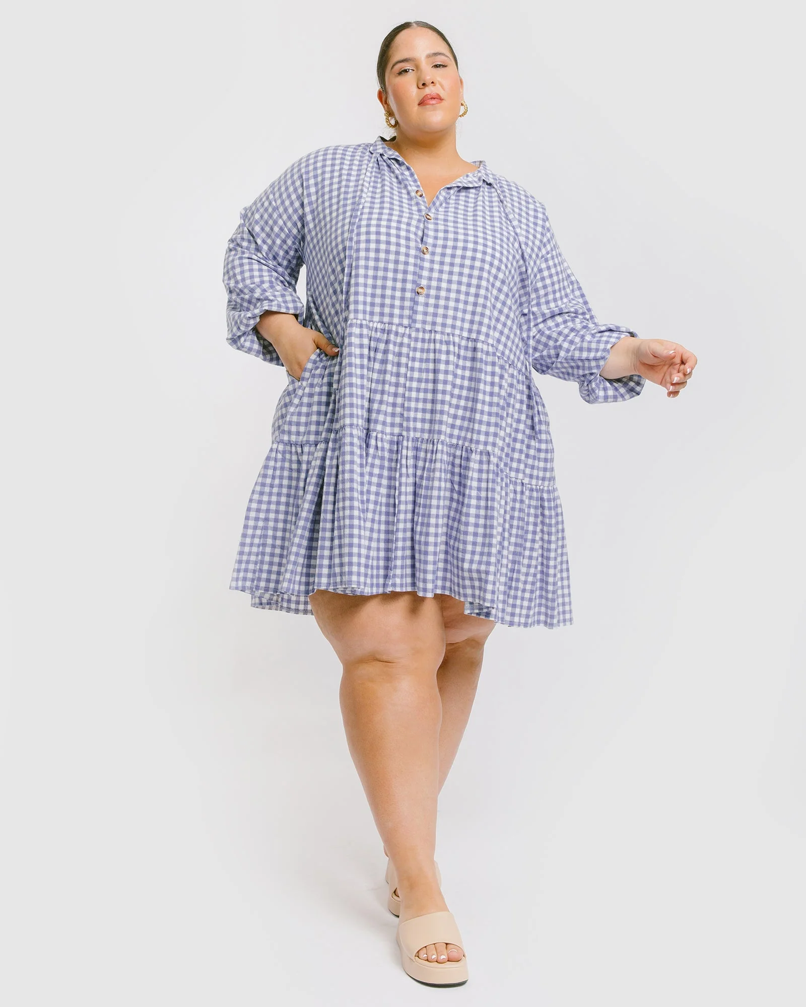 FINAL SALE | Avalon Smock Dress | Blue Gingham - Image 14