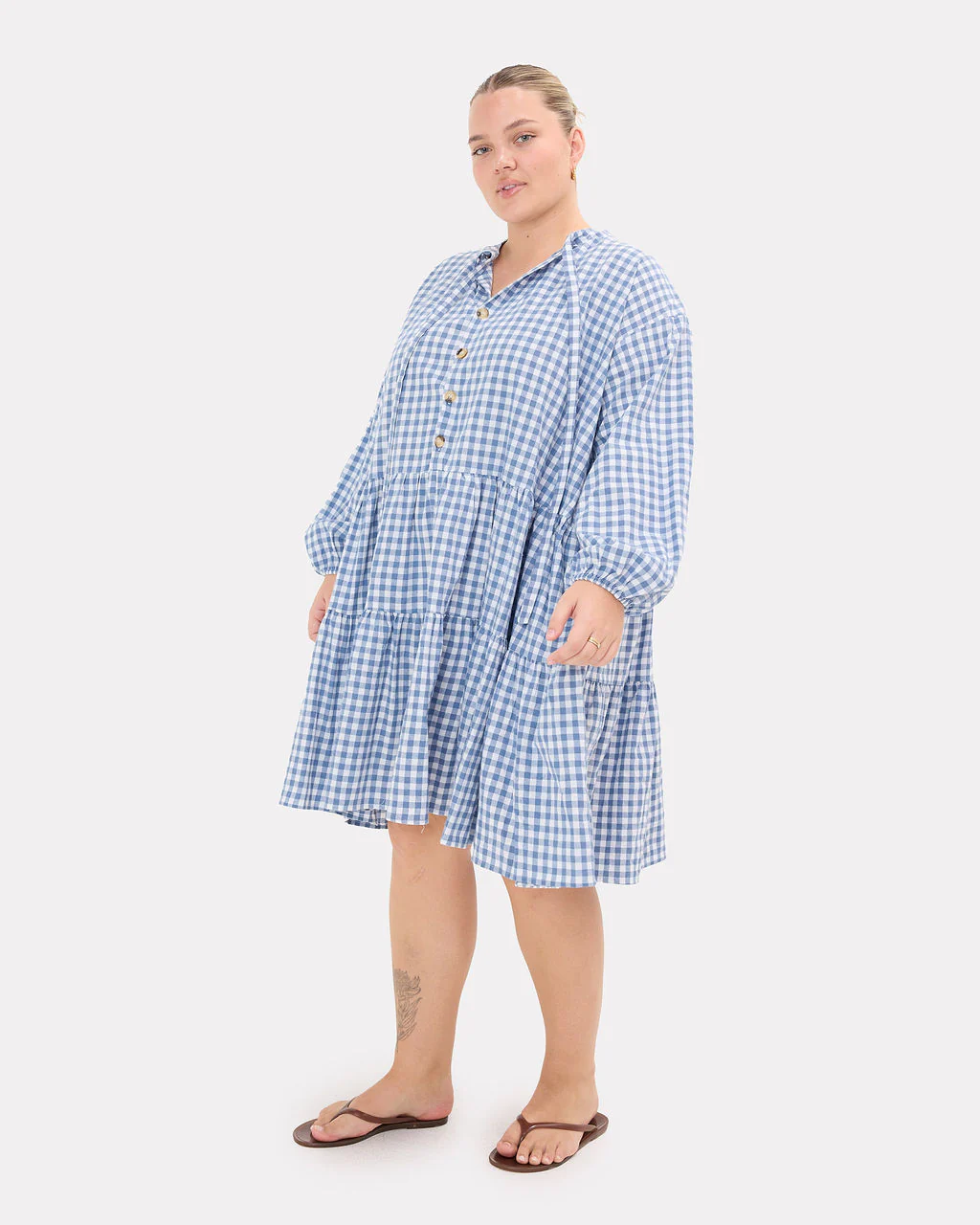 FINAL SALE | Avalon Smock Dress | Blue Gingham - Image 4