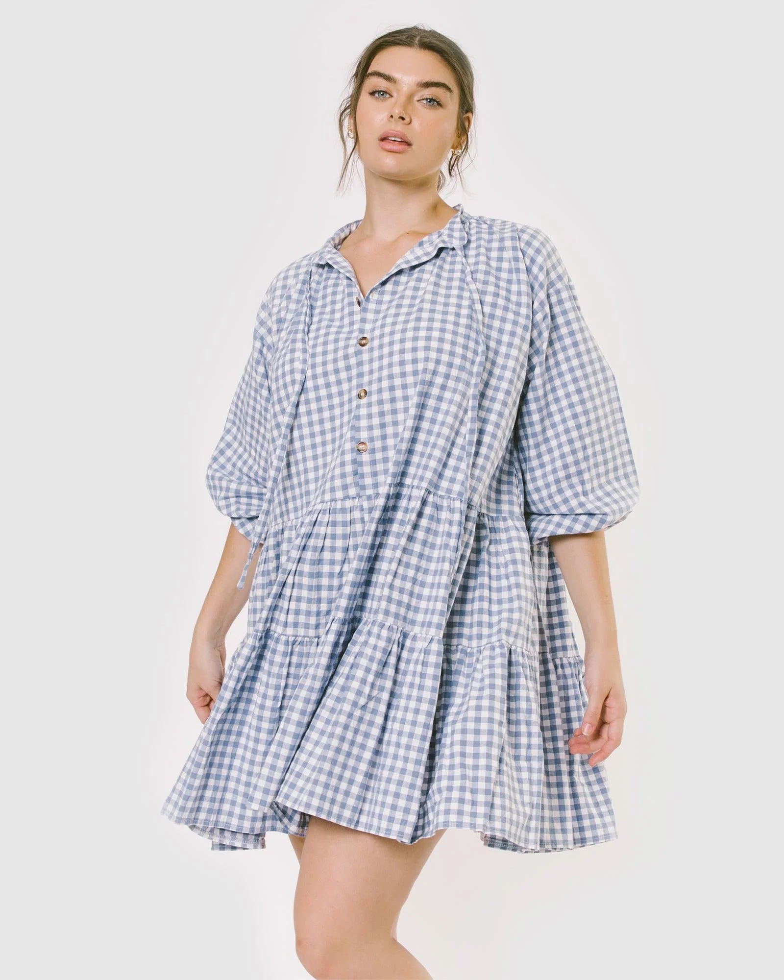 FINAL SALE | Avalon Smock Dress | Blue Gingham - Image 7