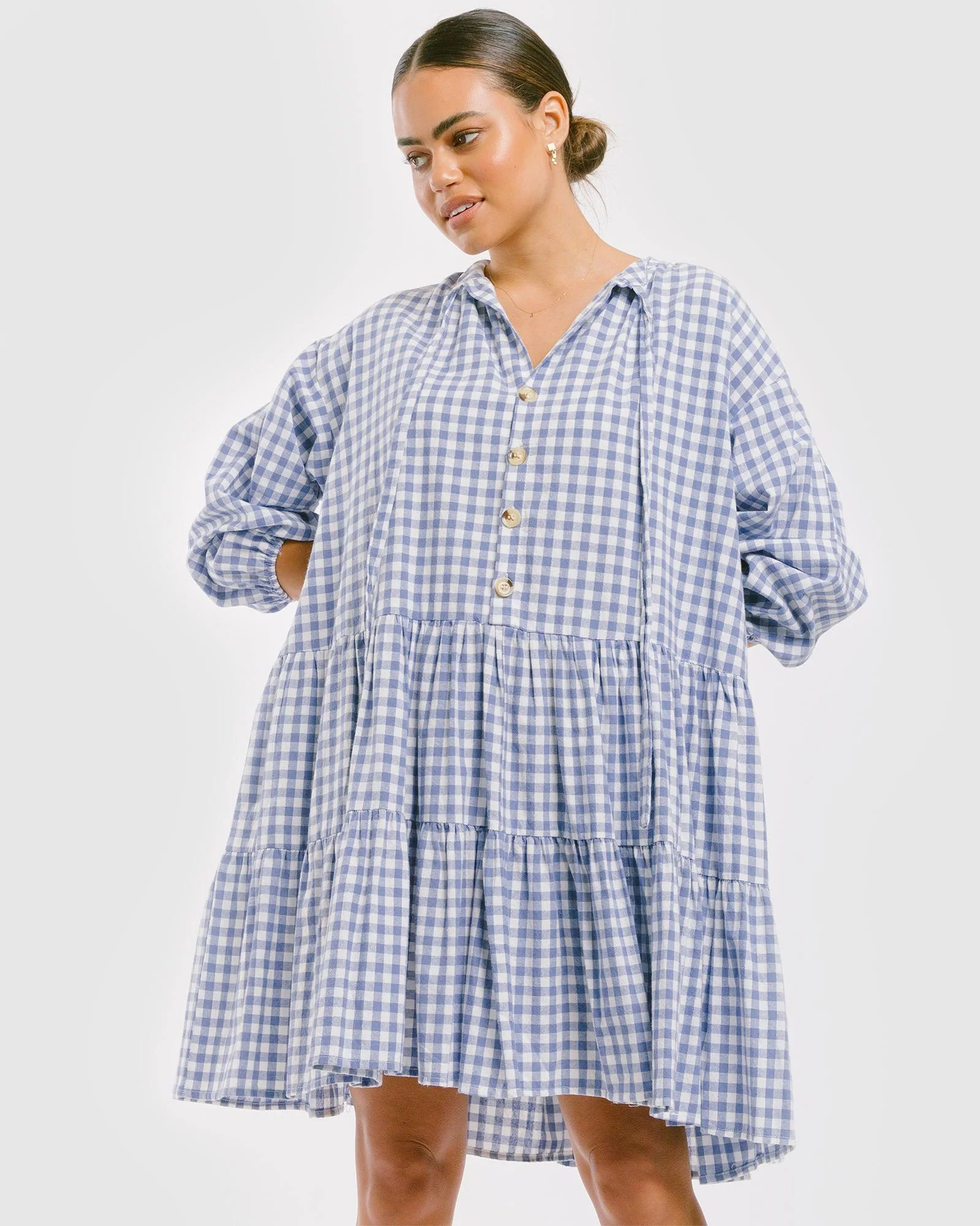 FINAL SALE | Avalon Smock Dress | Blue Gingham - Image 9