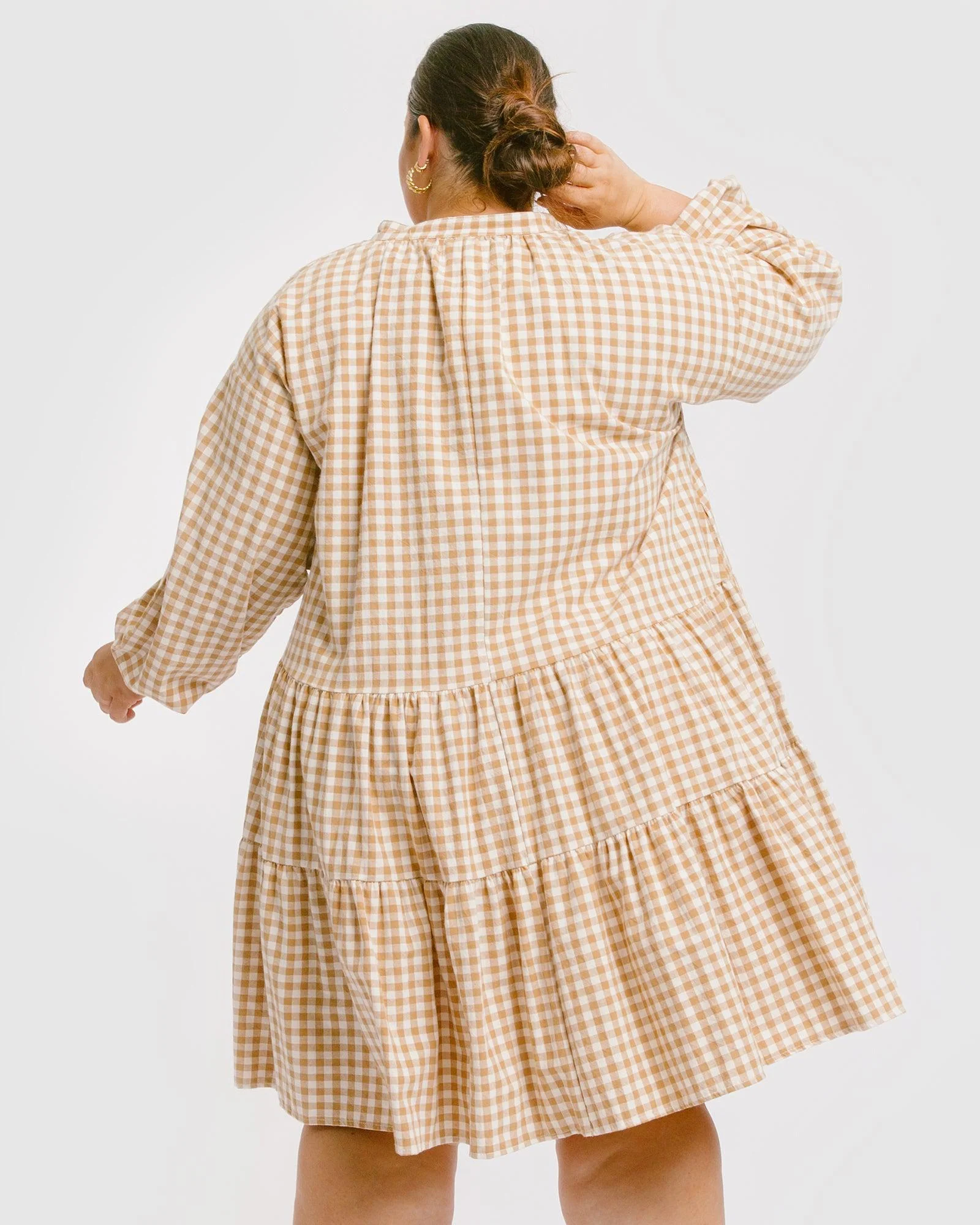 FINAL SALE | Avalon Smock Dress | Caramel Gingham - Image 10