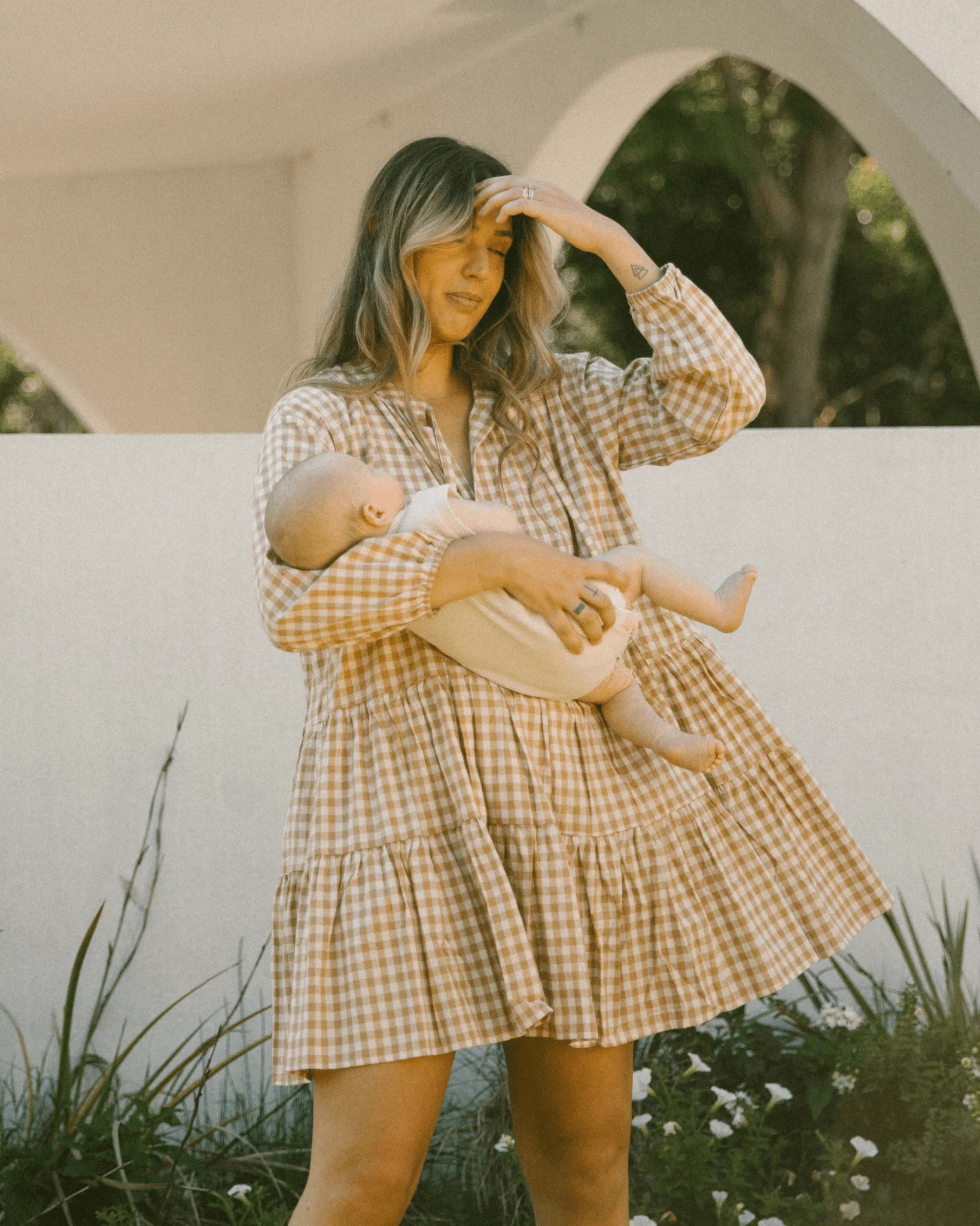 FINAL SALE | Avalon Smock Dress | Caramel Gingham - Image 5