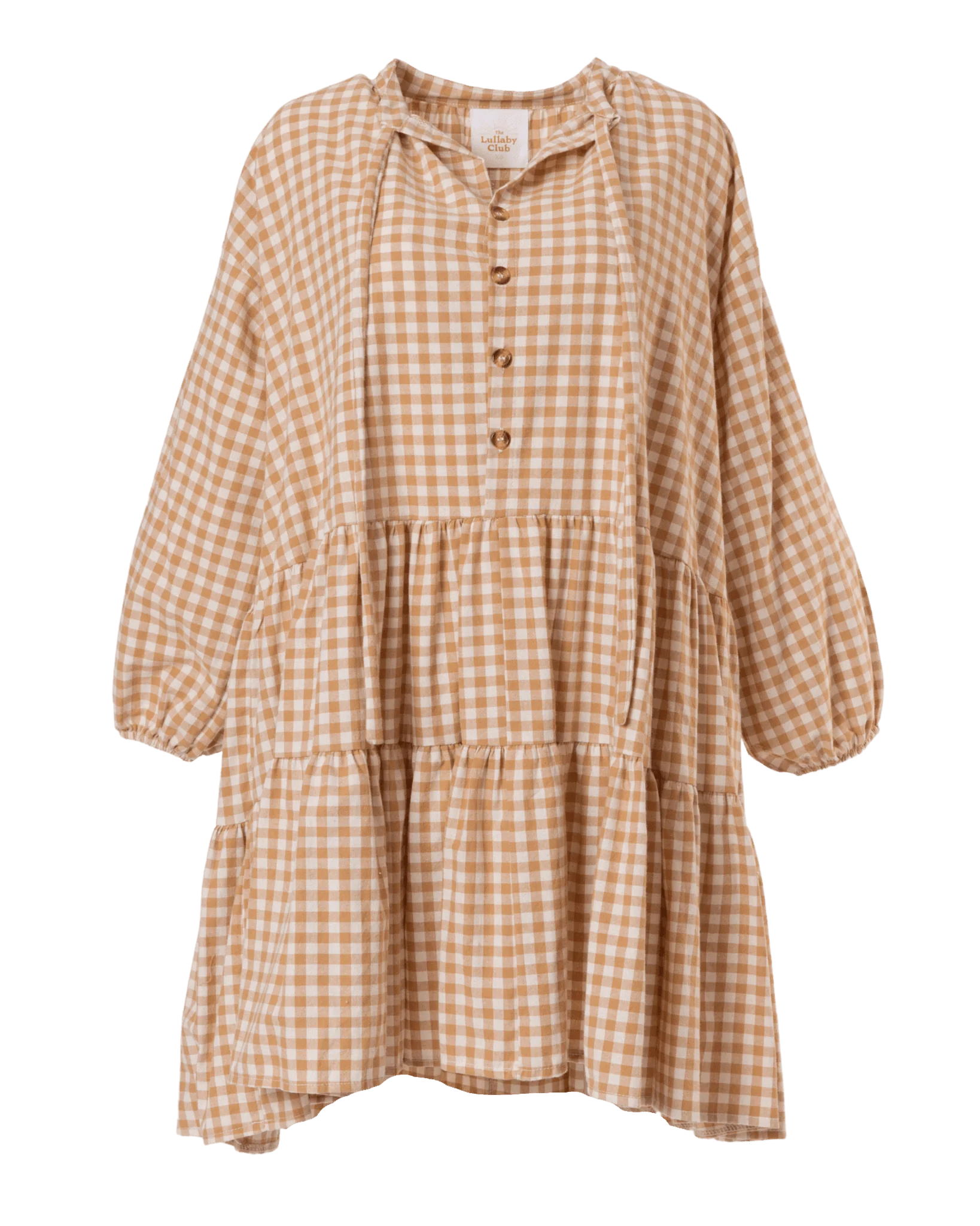 FINAL SALE | Avalon Smock Dress | Caramel Gingham - Image 8