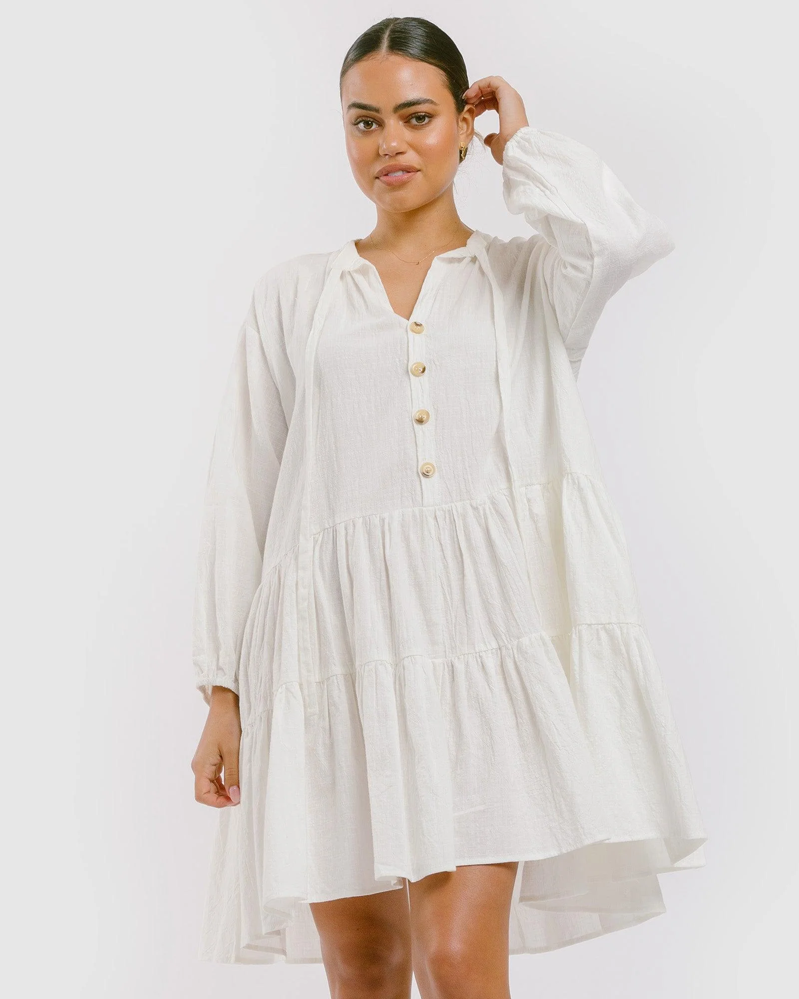 Avalon Smock Dress | White - Image 3