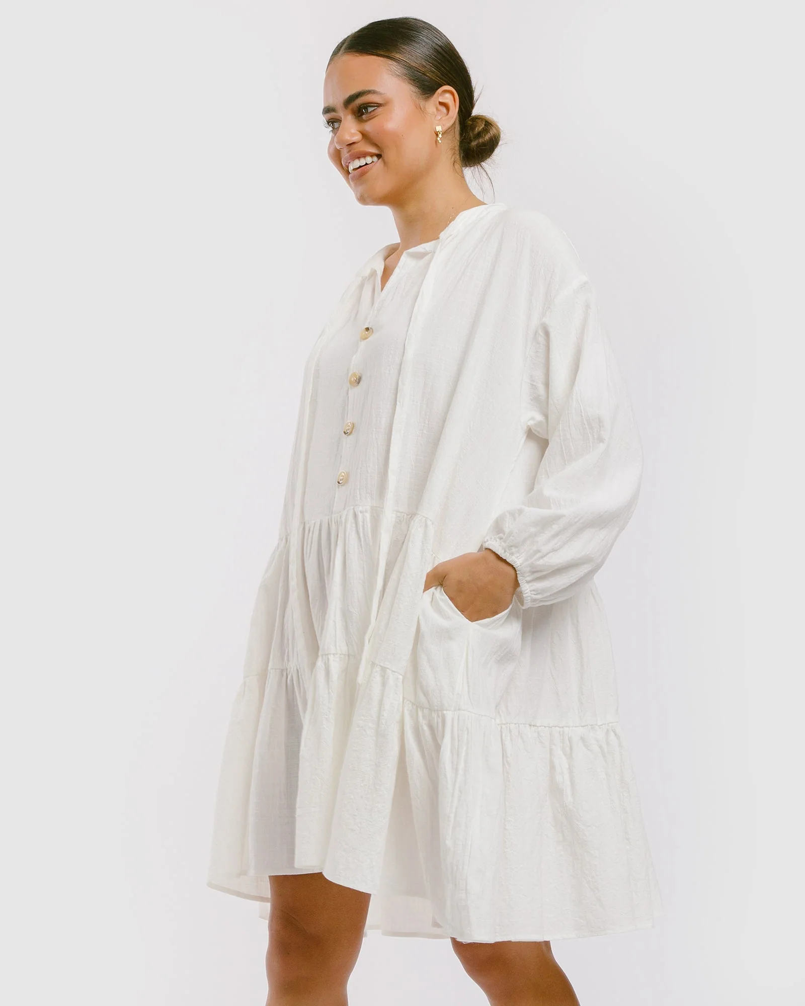 Avalon Smock Dress | White - Image 4