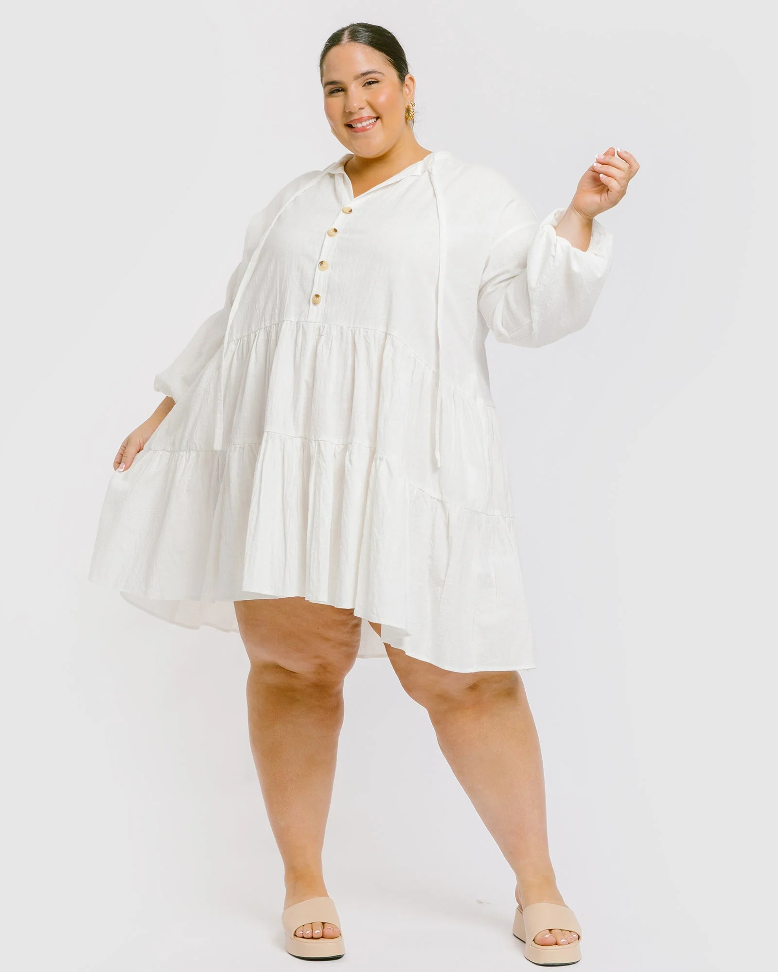 Avalon Smock Dress | White - Image 8