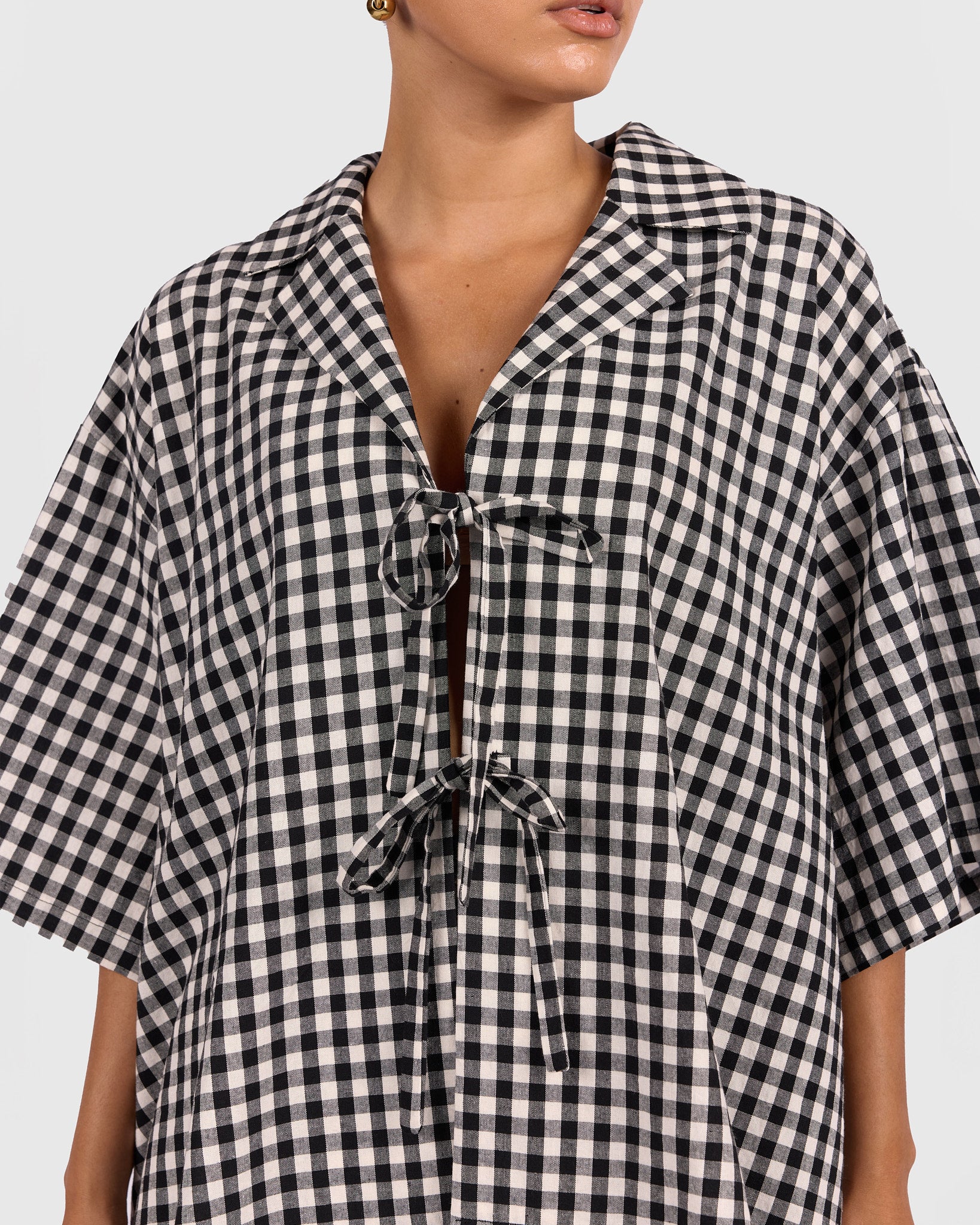 FINAL SALE | Billie Shirt | Black Gingham - Image 3