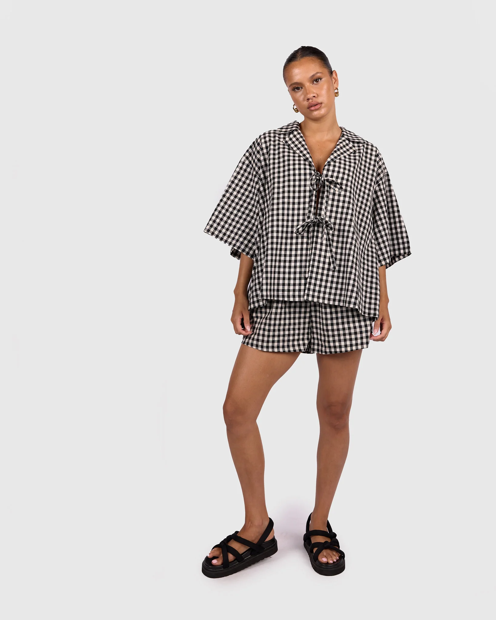 FINAL SALE | Billie Shirt | Black Gingham - Image 4