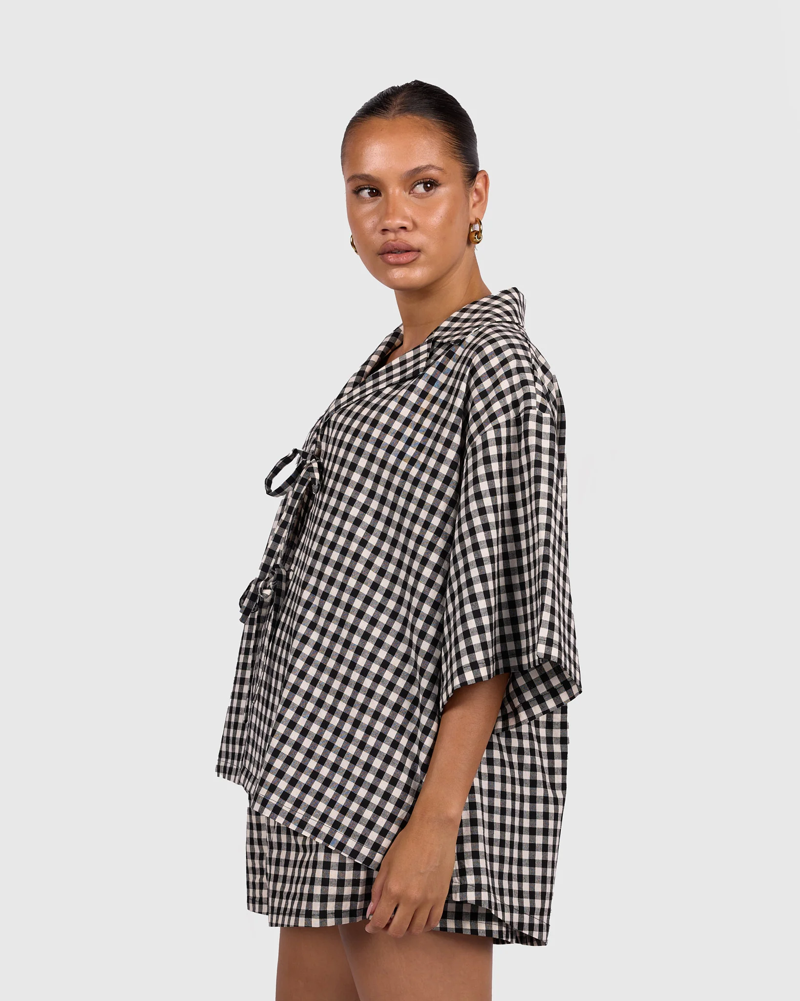 FINAL SALE | Billie Shirt | Black Gingham - Image 9