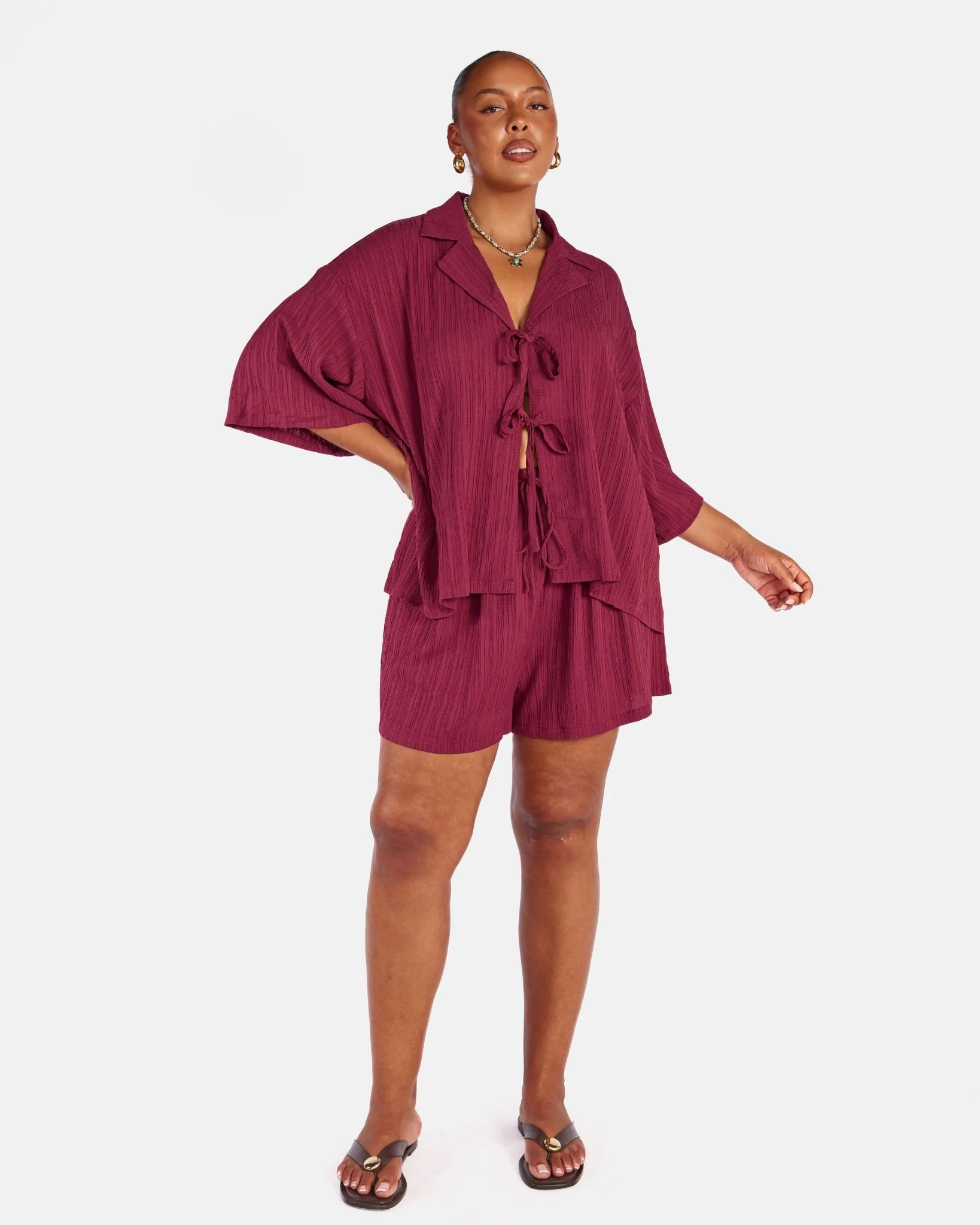 Billie Shirt | Wine Crepe - Image 3