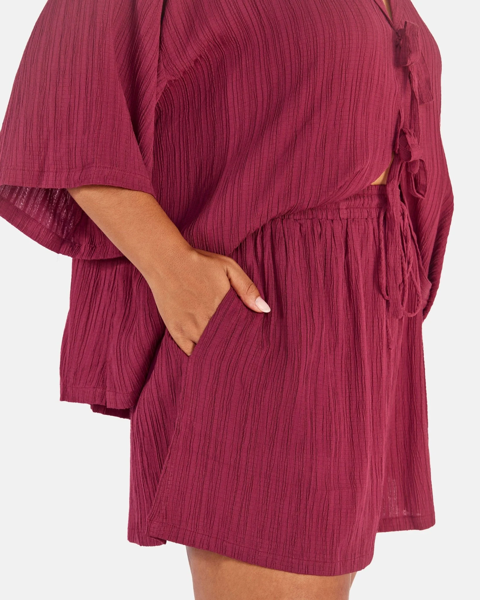 Billie Shirt | Wine Crepe - Image 5