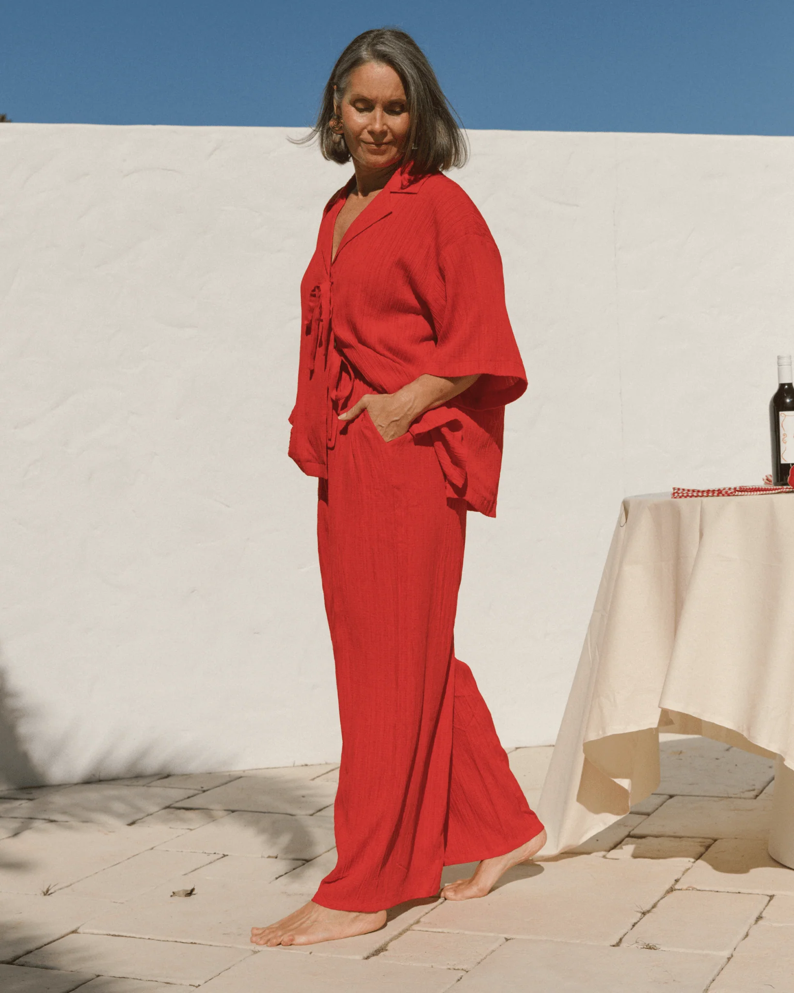 FINAL SALE | Billie Shirt | Red Crepe - Image 10