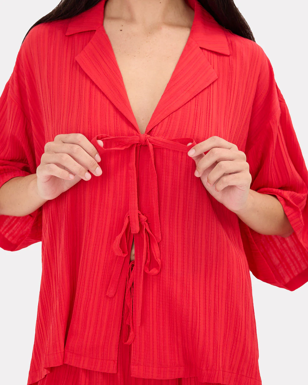 FINAL SALE | Billie Shirt | Red Crepe - Image 2