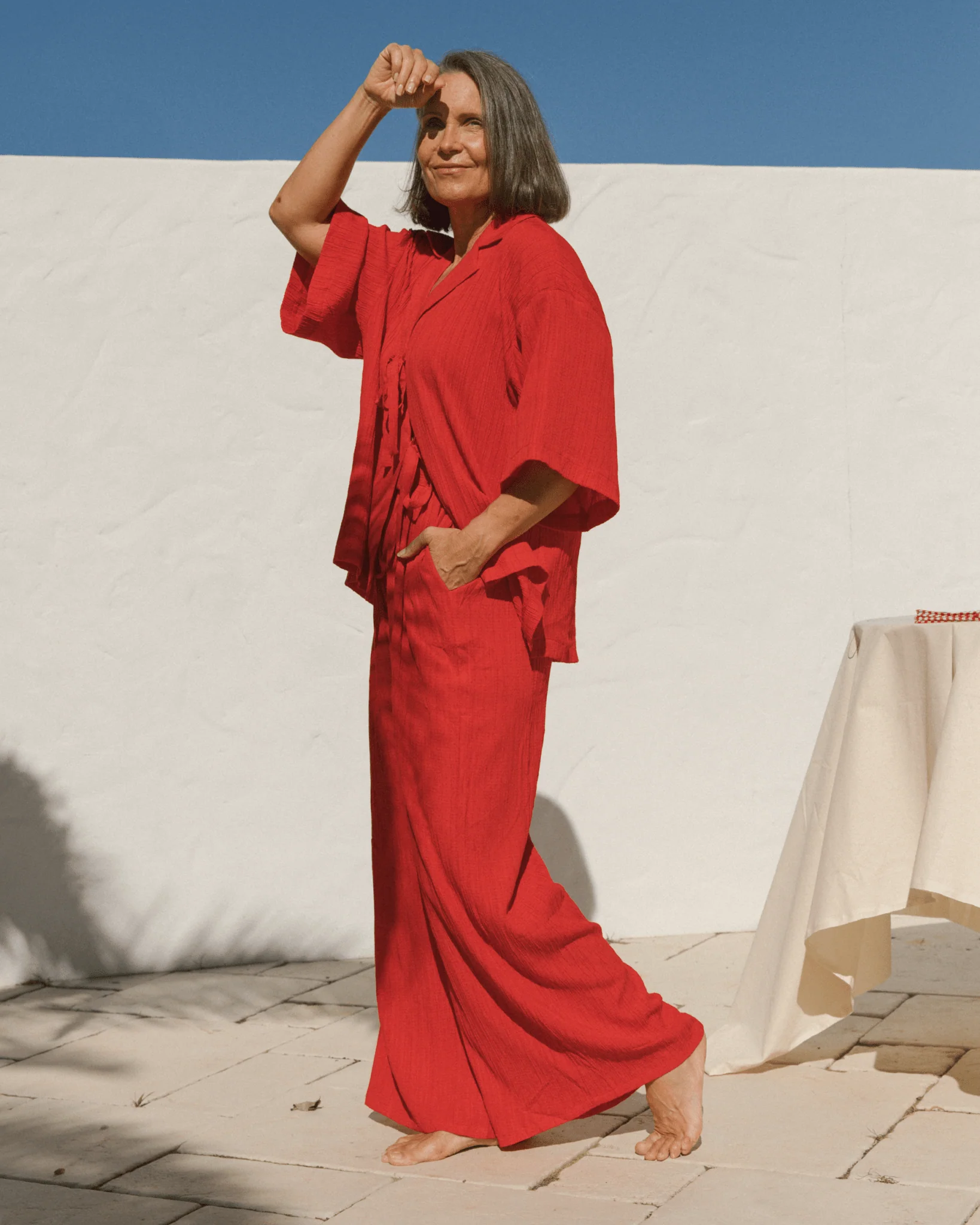 FINAL SALE | Billie Shirt | Red Crepe - Image 9