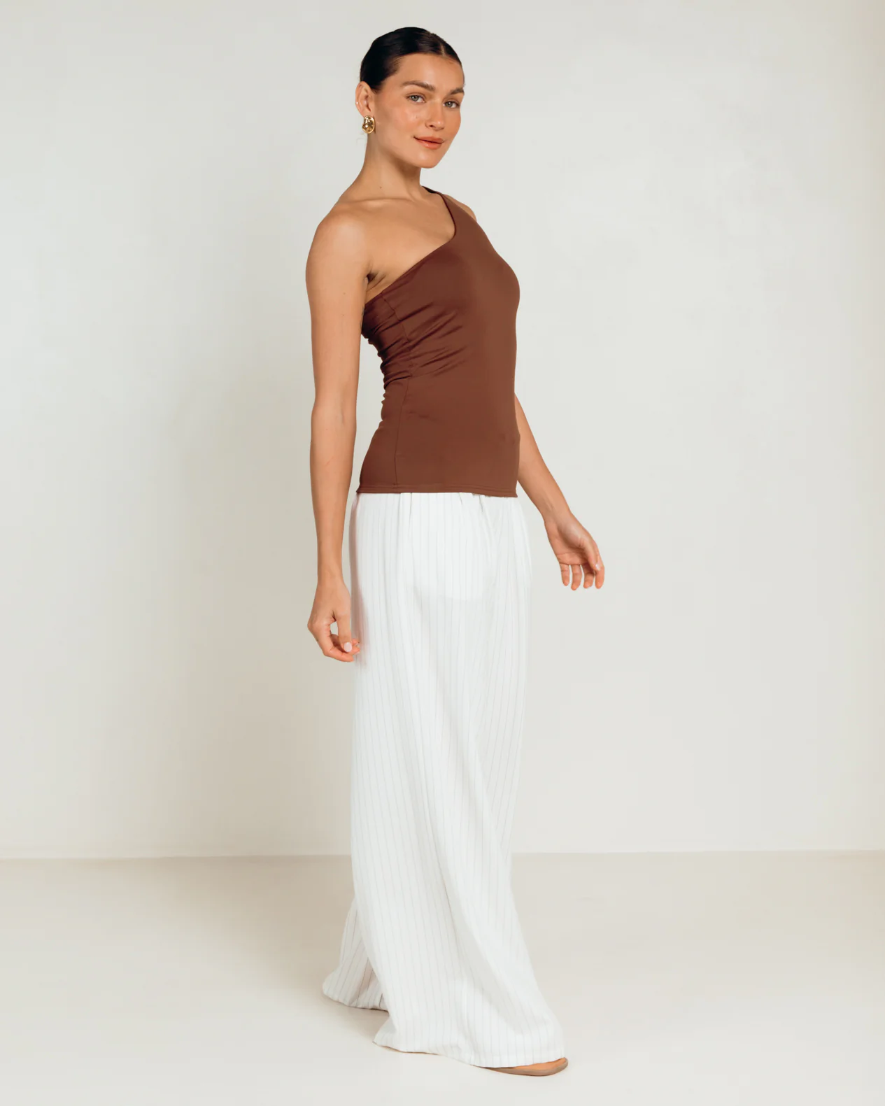Butter One Shoulder Top | Brown - Image 3