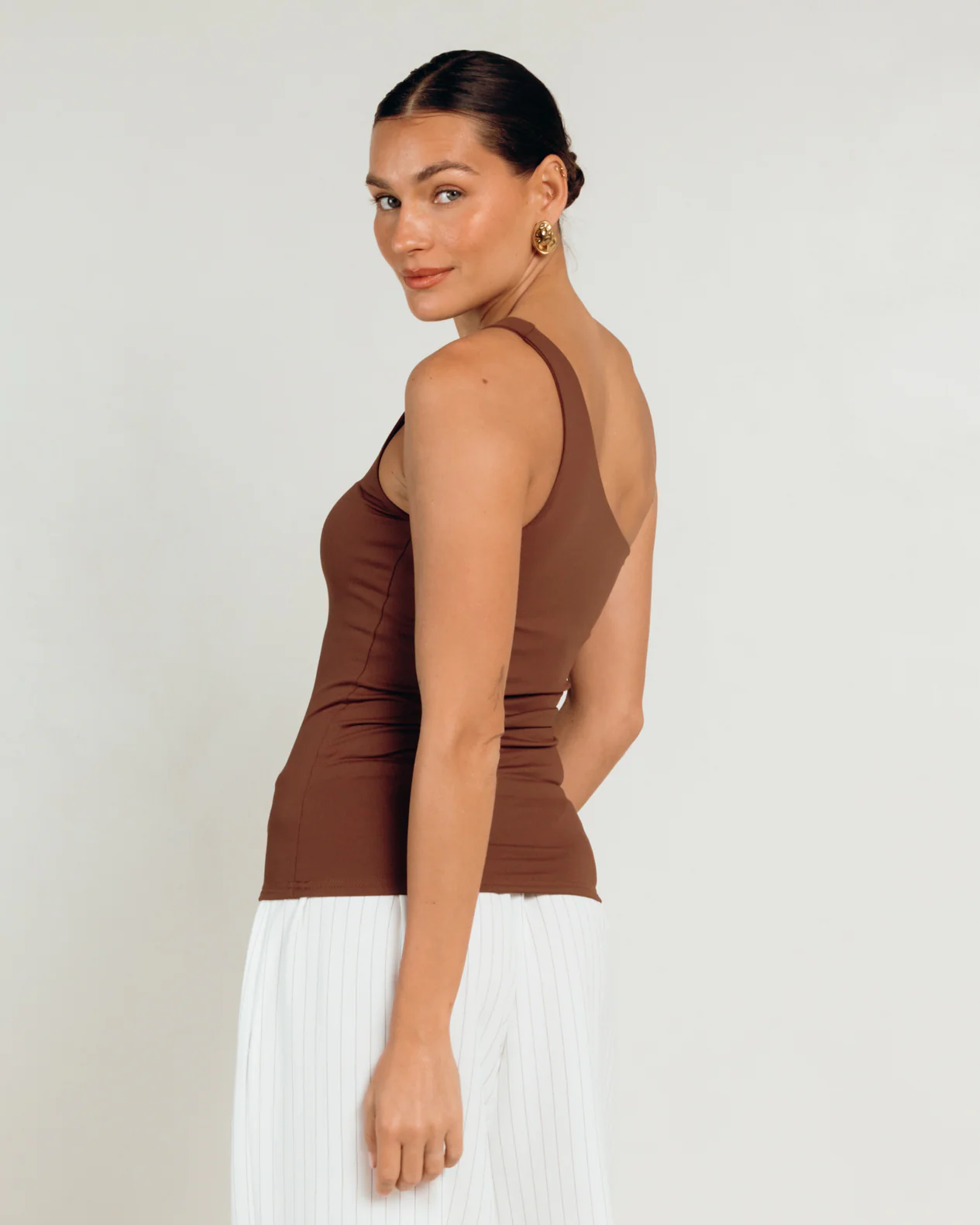 Butter One Shoulder Top | Brown - Image 5