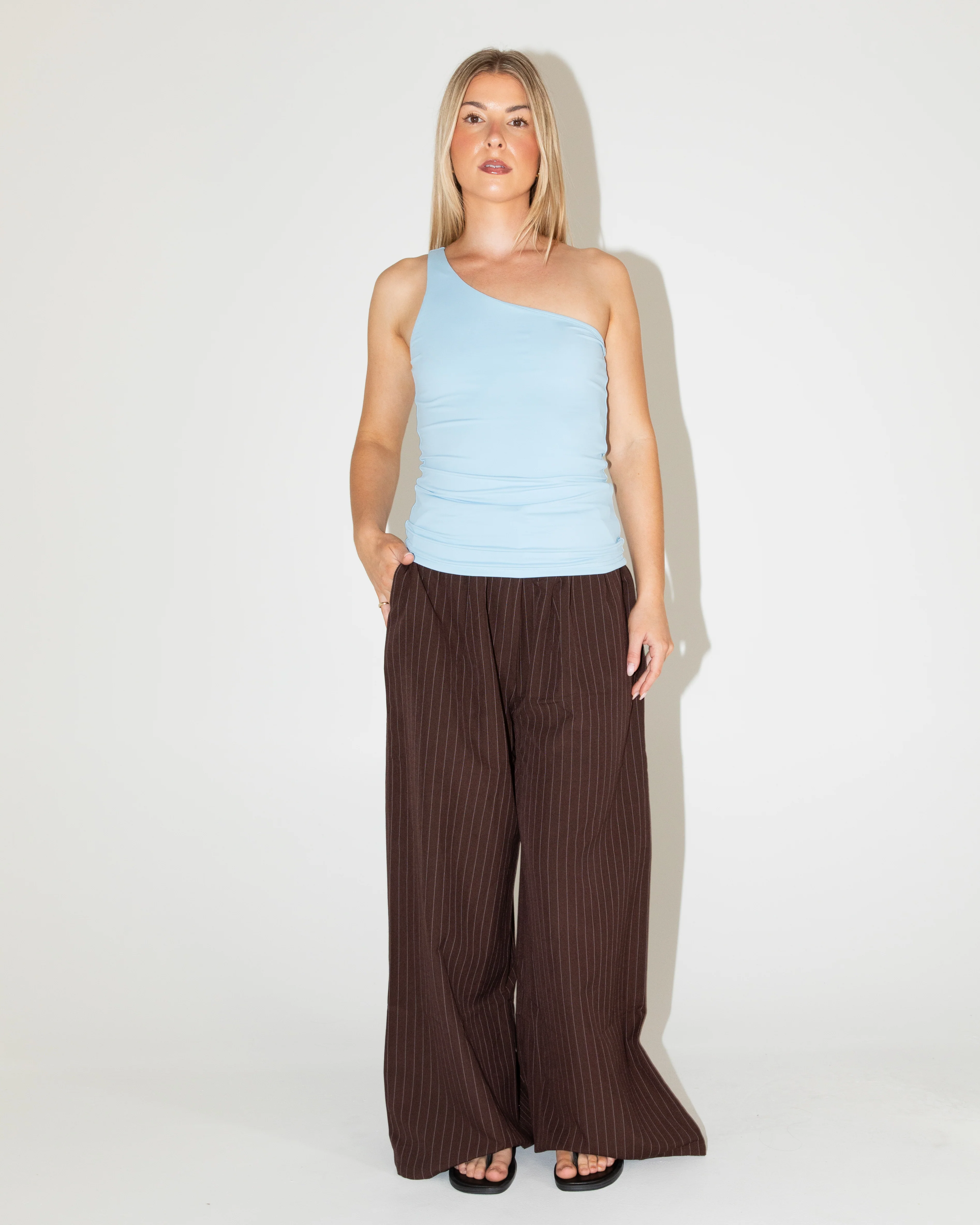 Butter One Shoulder Top | Powder Blue - Image 2