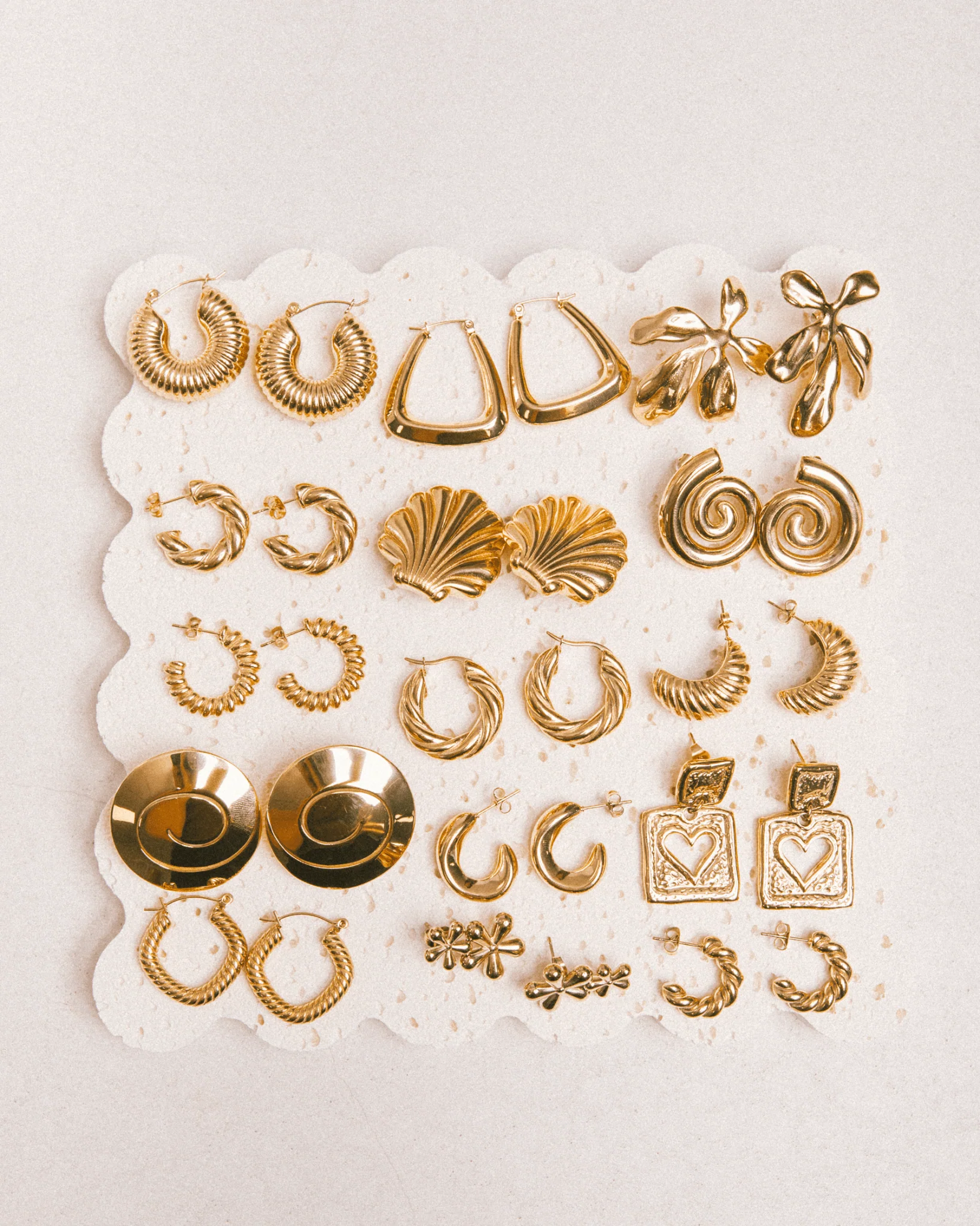 Cowrie Hoop Earrings | Gold - Image 3