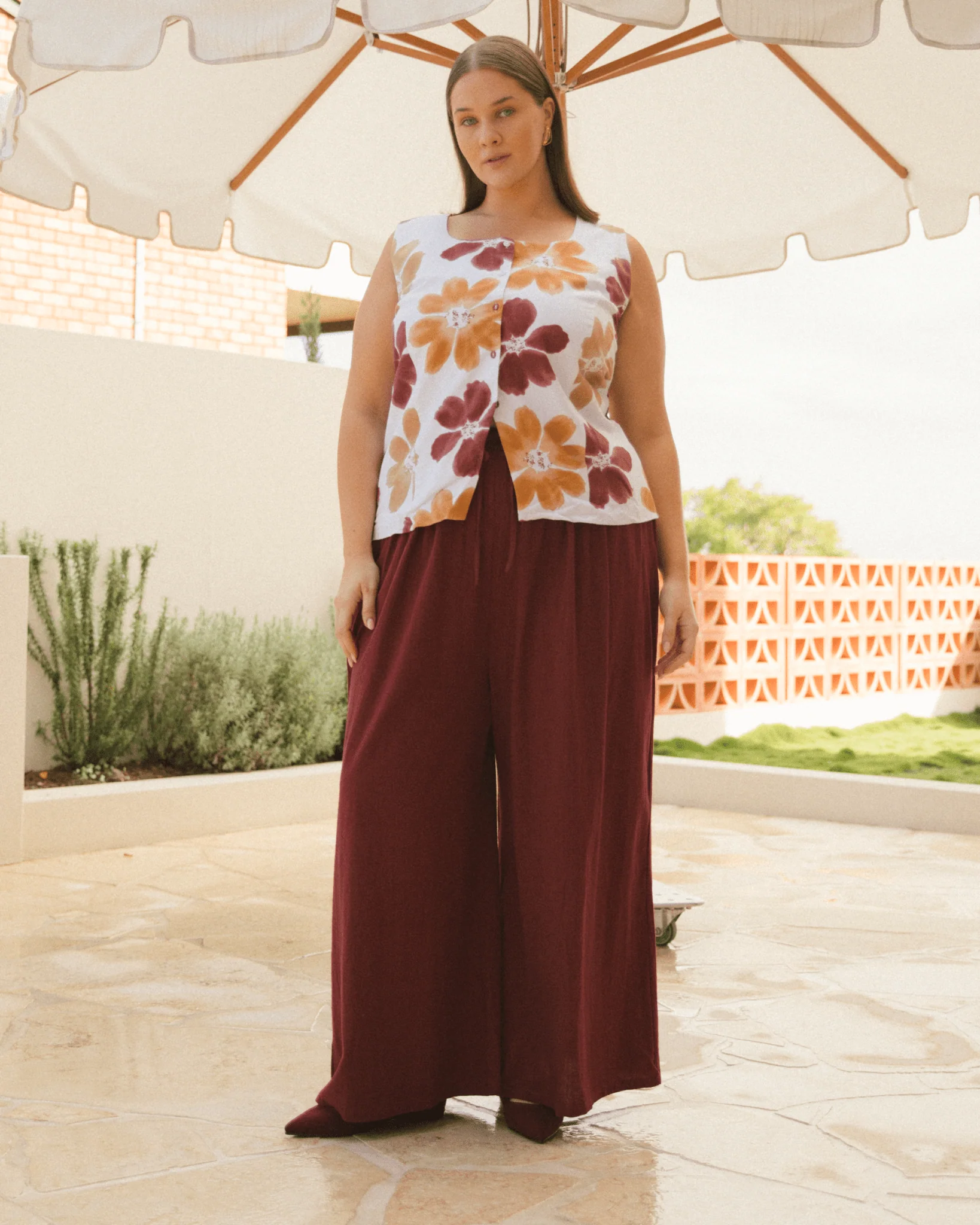 FINAL SALE | Ella Vest | Merlot Bloom - Image 2
