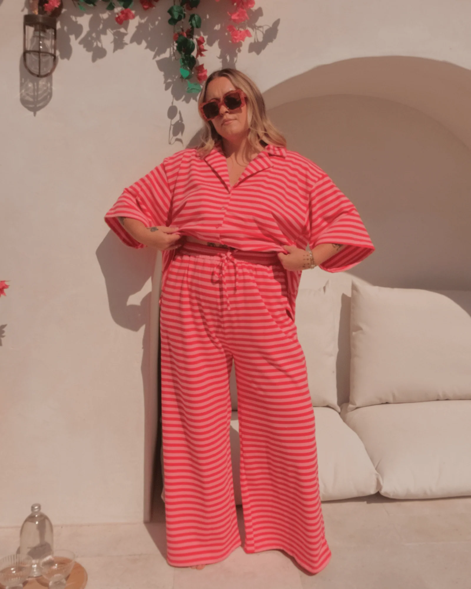 FINAL SALE | Essential Pants | Berry Stripe - Image 5