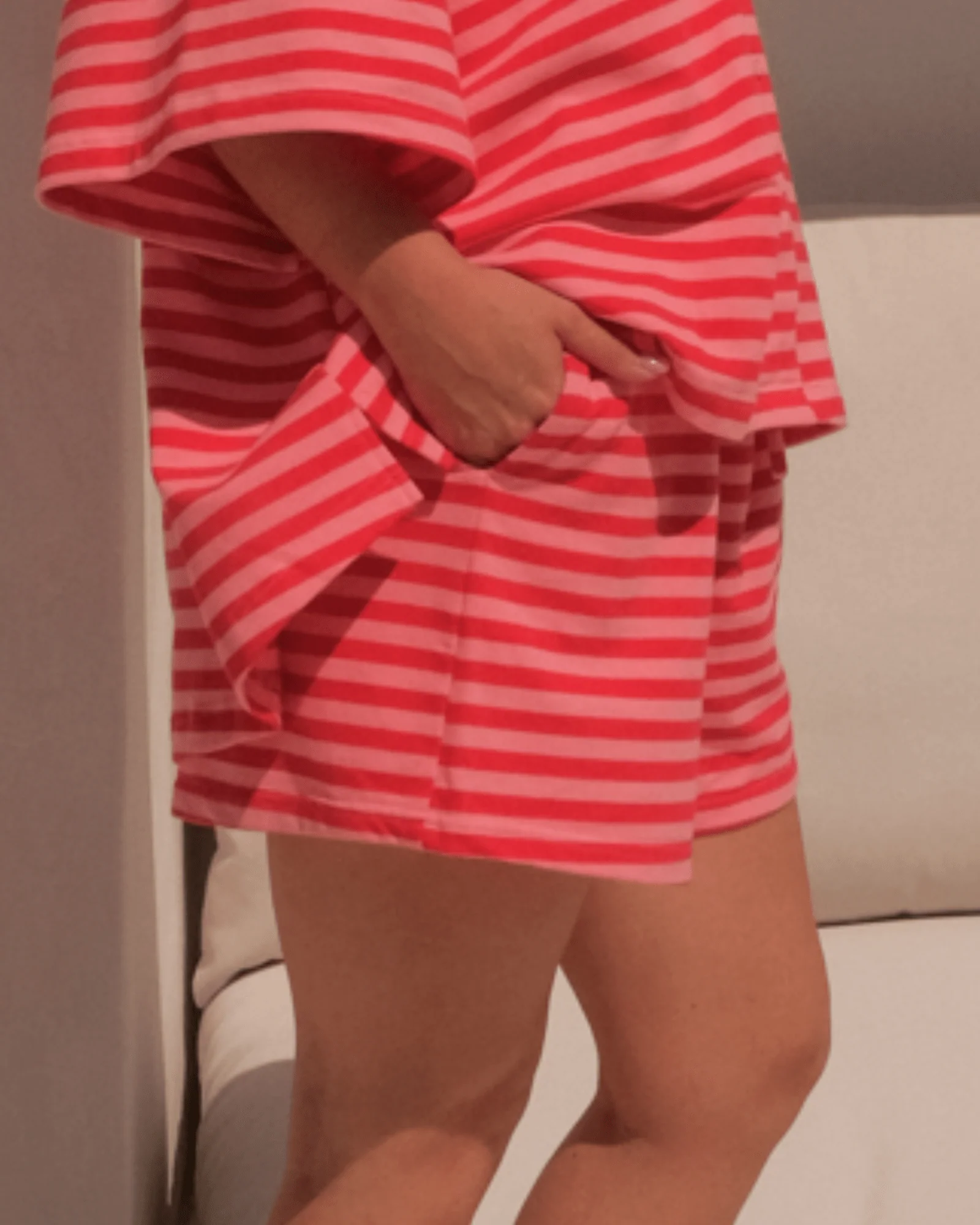FINAL SALE | Essential Shorts | Berry Stripe - Image 2