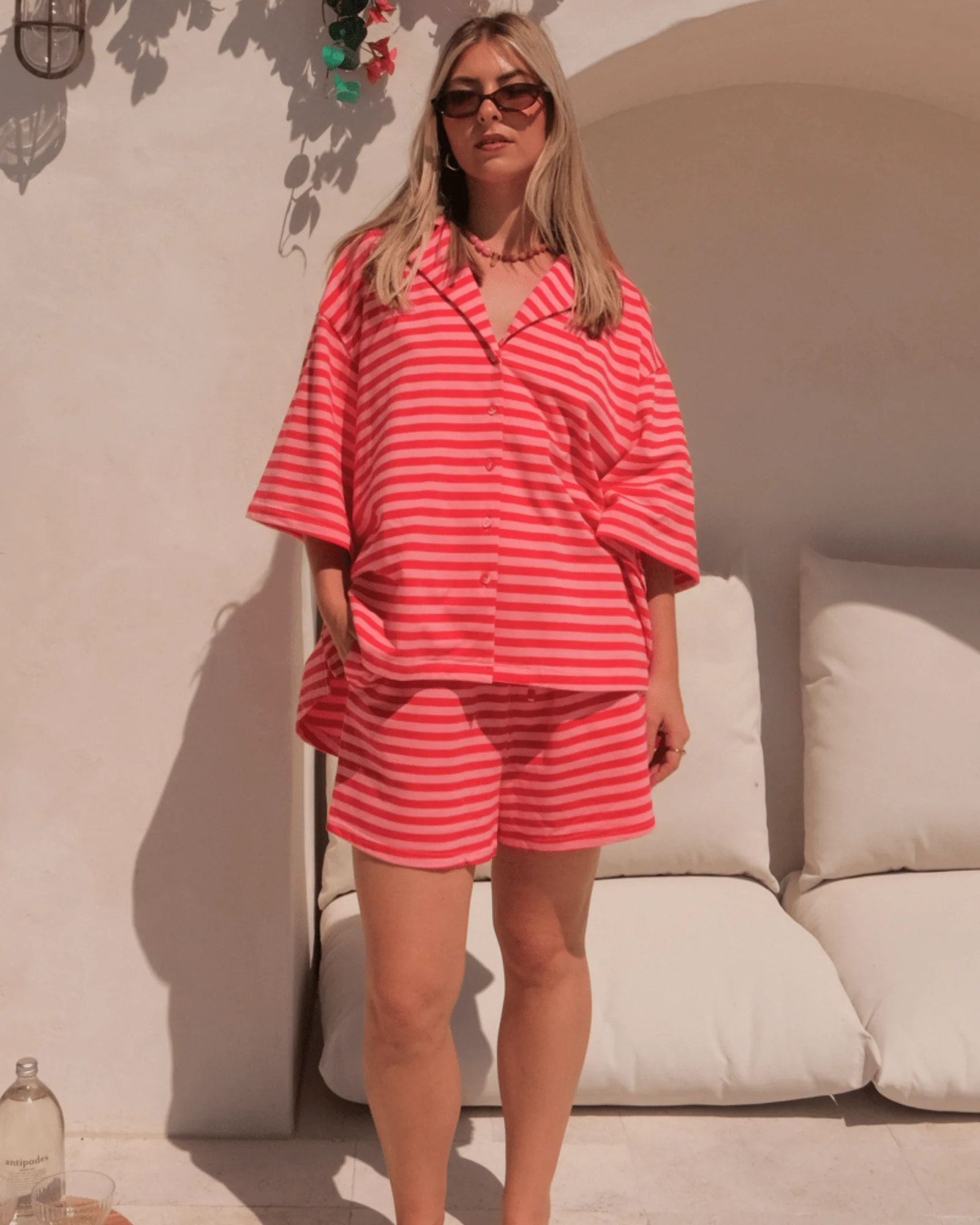 FINAL SALE | Essential Shorts | Berry Stripe - Image 3