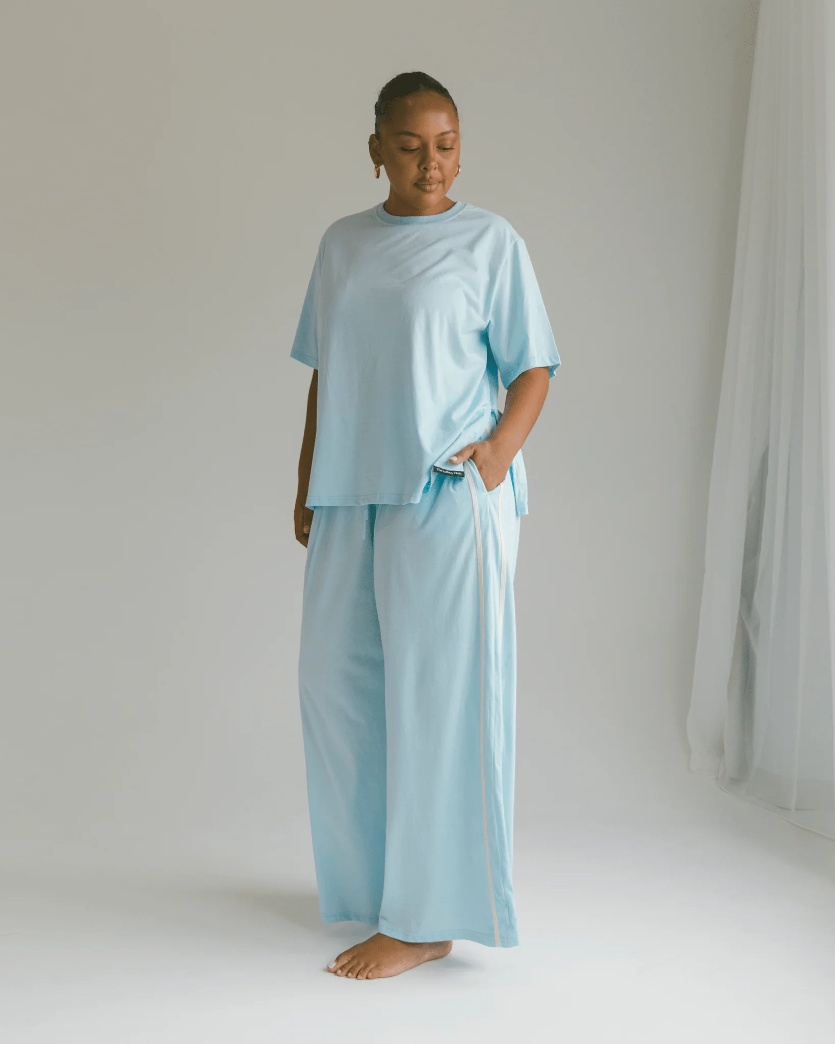 FINAL SALE | Essentials Pants | Blue & Cream - Image 2