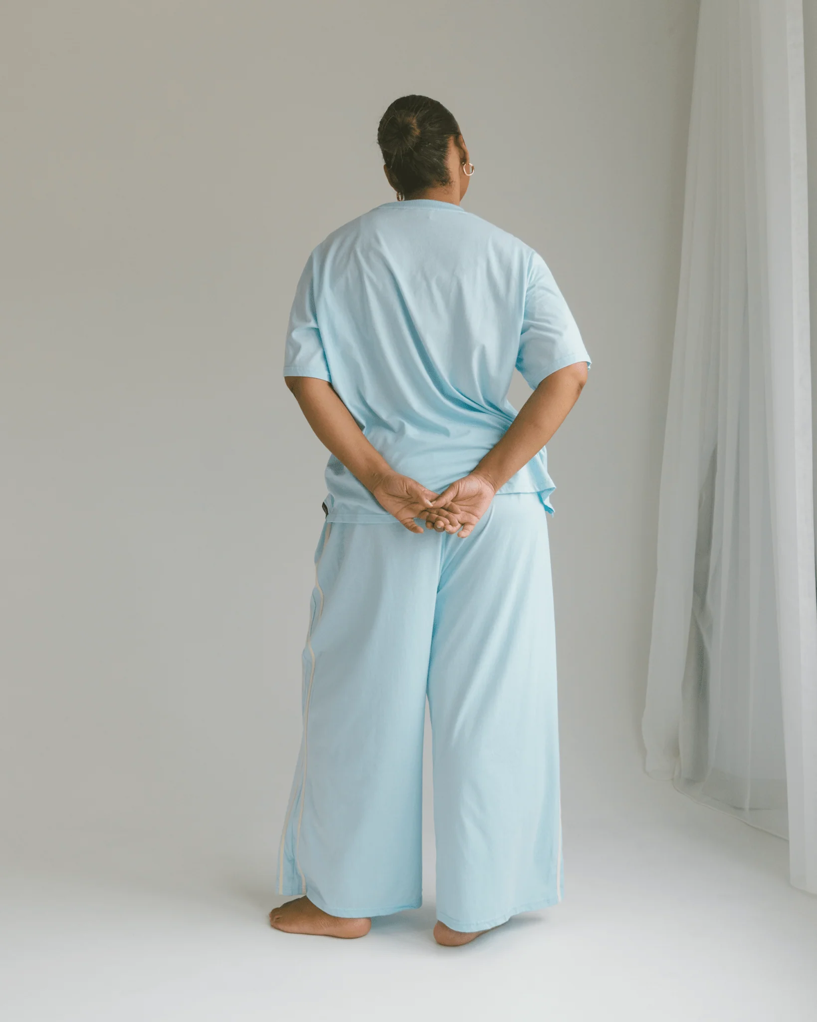 FINAL SALE | Essentials Pants | Blue & Cream - Image 6