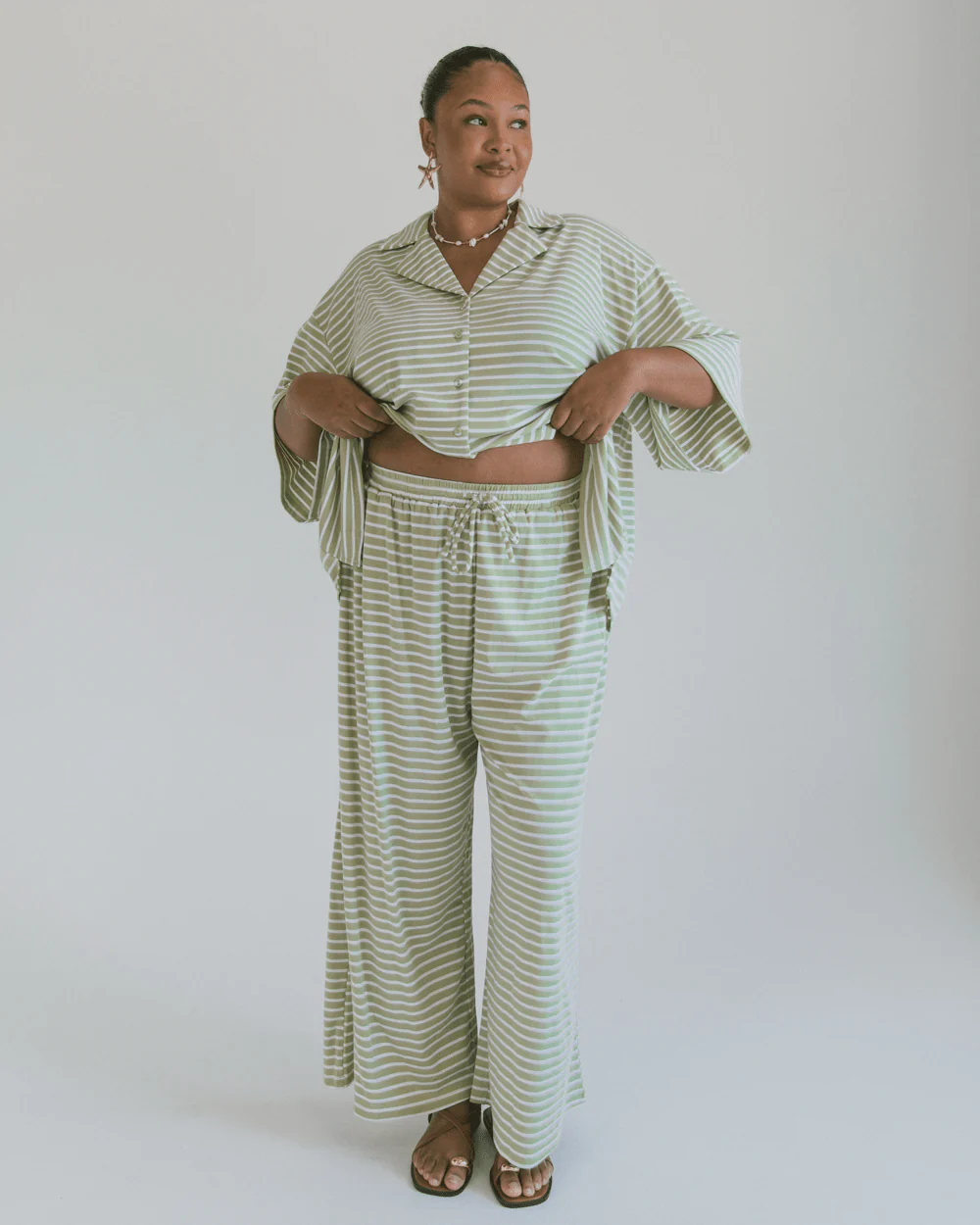 FINAL SALE | Essentials Pants | Green Stripe - Image 3