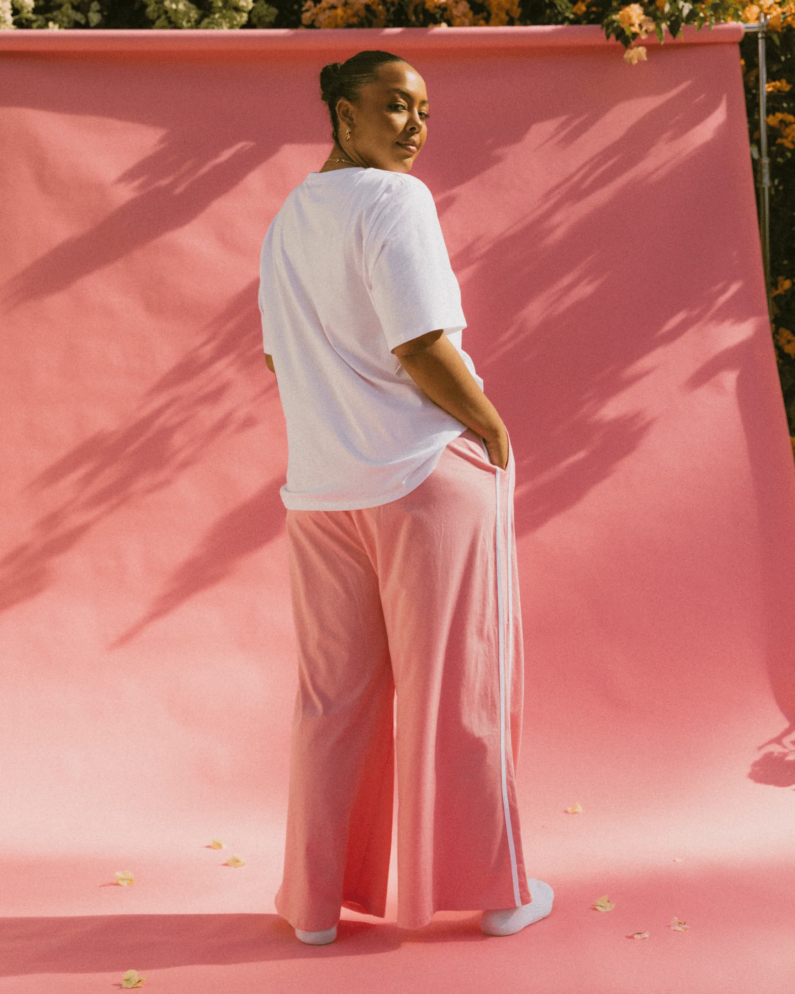 Essentials Pants | Pink & White - Image 2