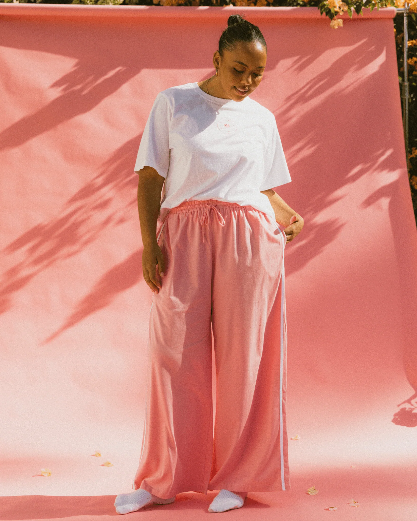 Essentials Pants | Pink & White - Image 3