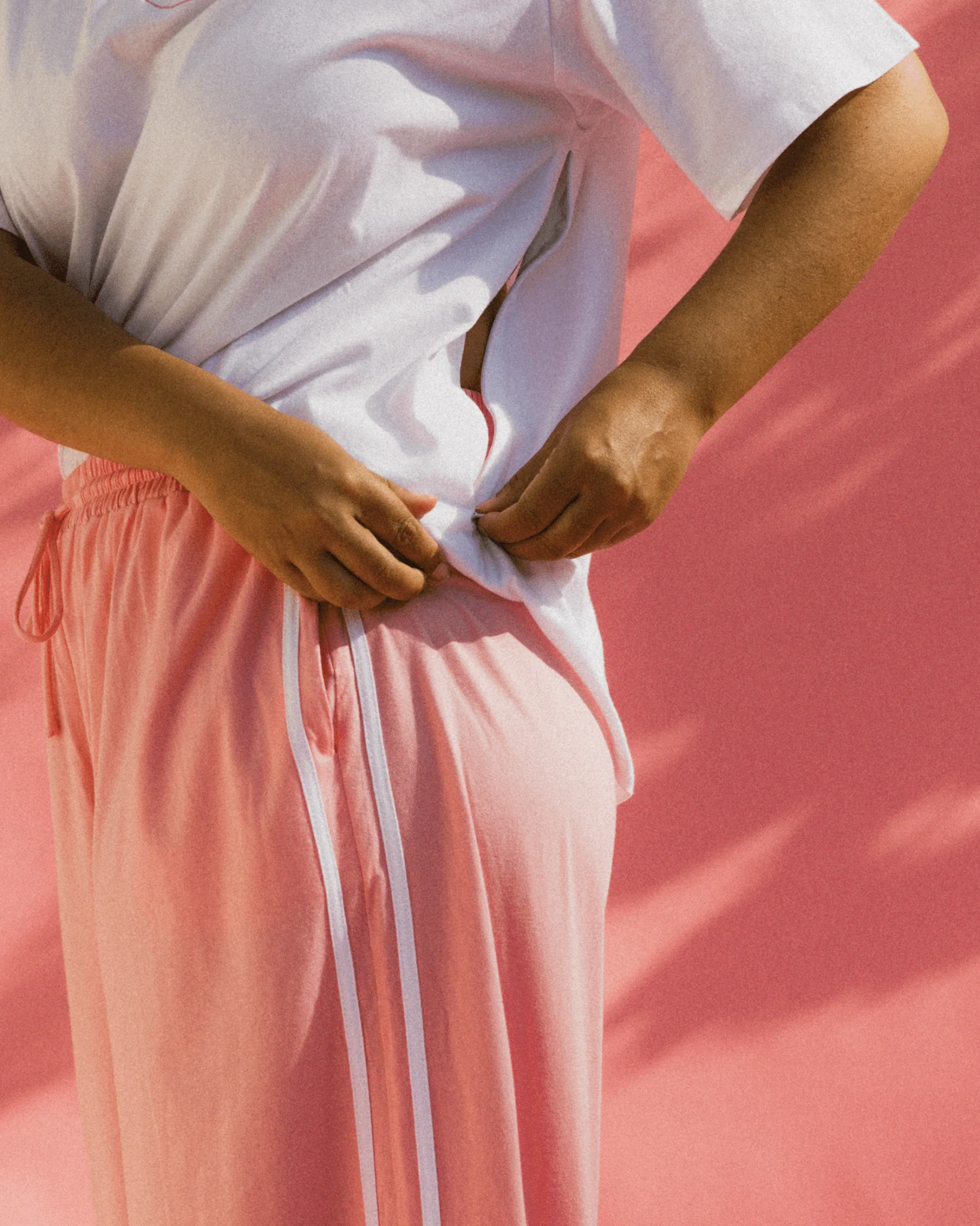 Essentials Pants | Pink & White - Image 4