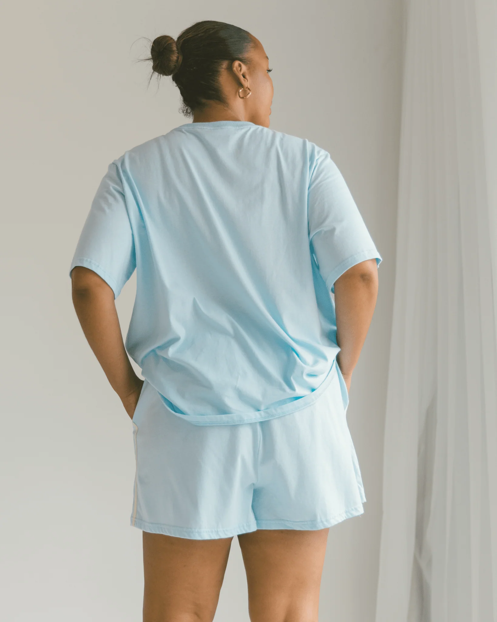 FINAL SALE | Essential Shorts | Blue & Cream - Image 8