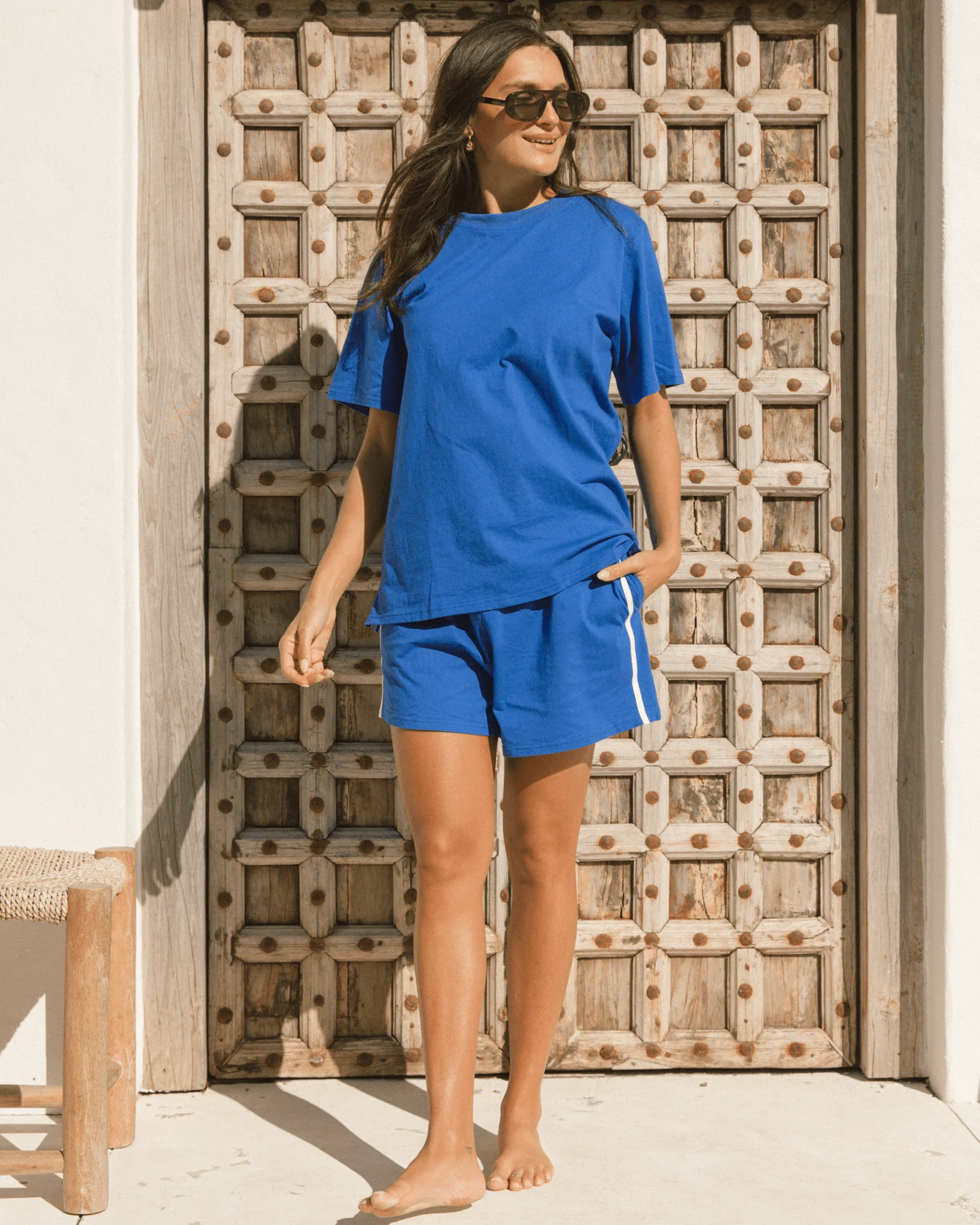 FINAL SALE | Essential Shorts | Cobalt Blue & White - Image 4