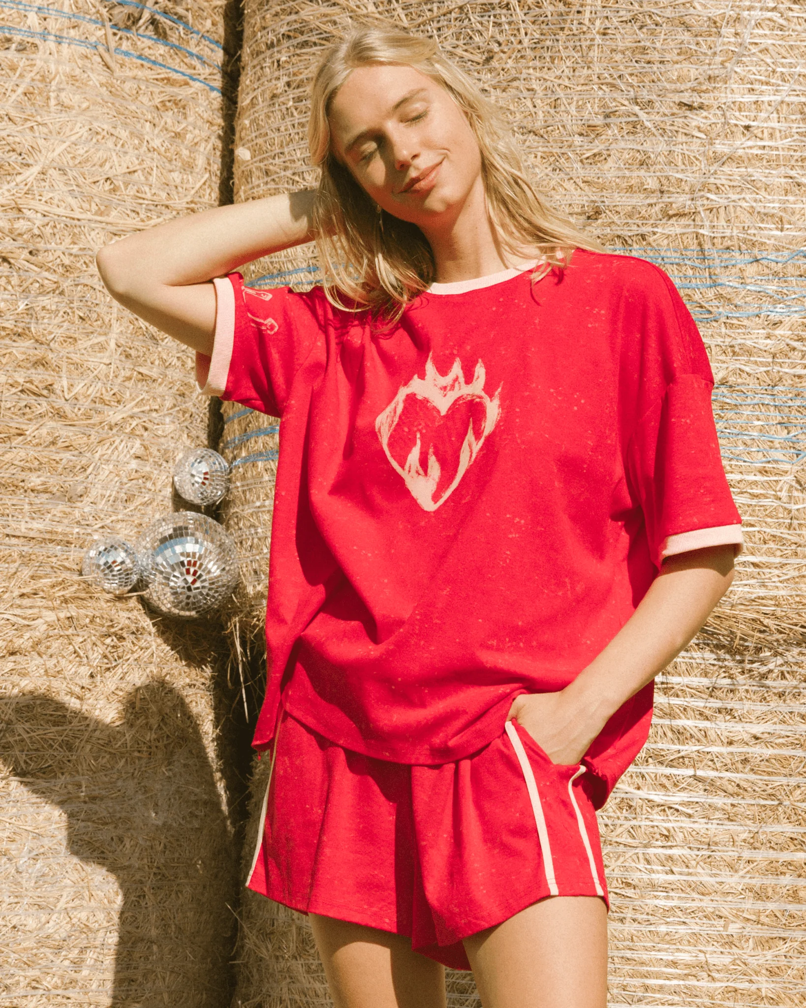 FINAL SALE | Essential Shorts | Red Wild hearts - Image 2