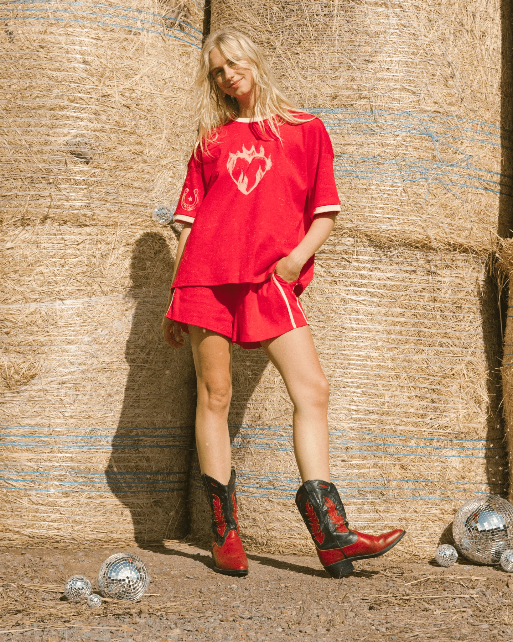 FINAL SALE | Essential Shorts | Red Wild hearts - Image 3