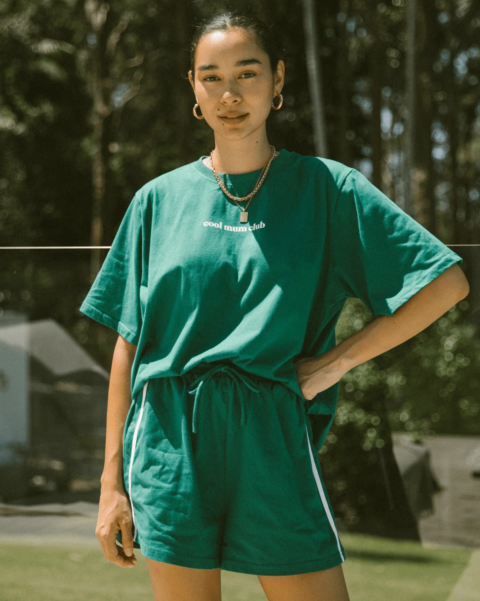 Essentials Tee | Emerald & White - Image 3