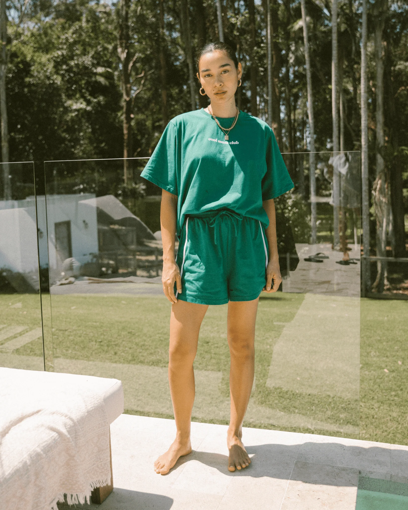 Essentials Tee | Emerald & White - Image 4