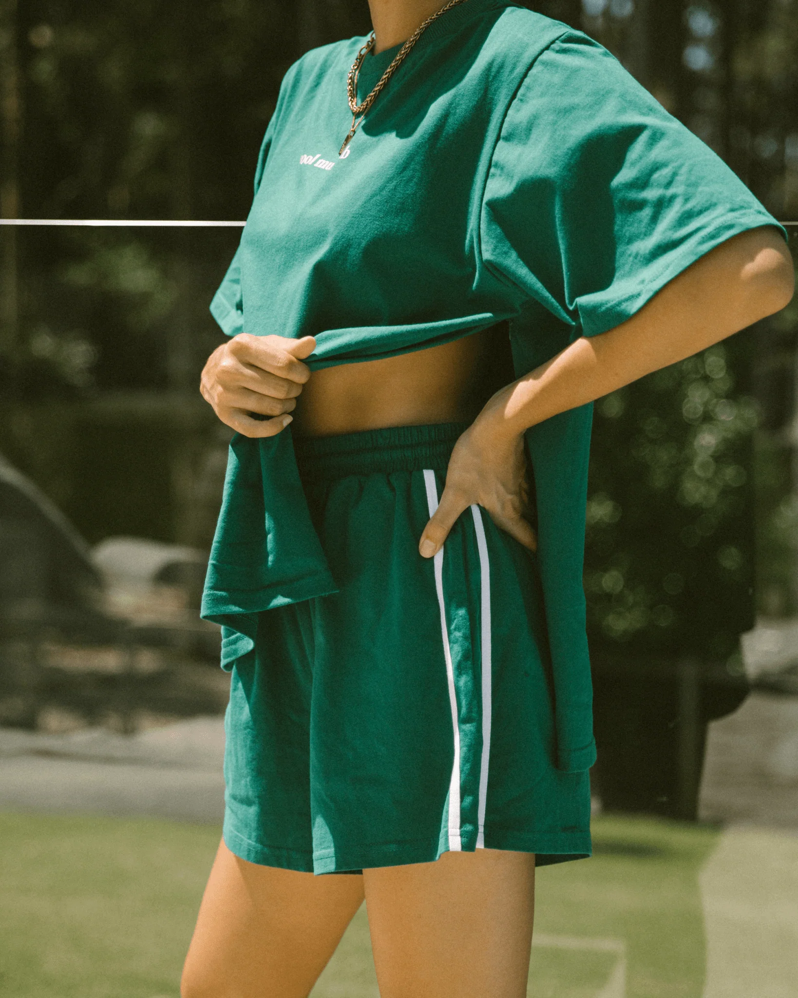Essentials Tee | Emerald & White - Image 6