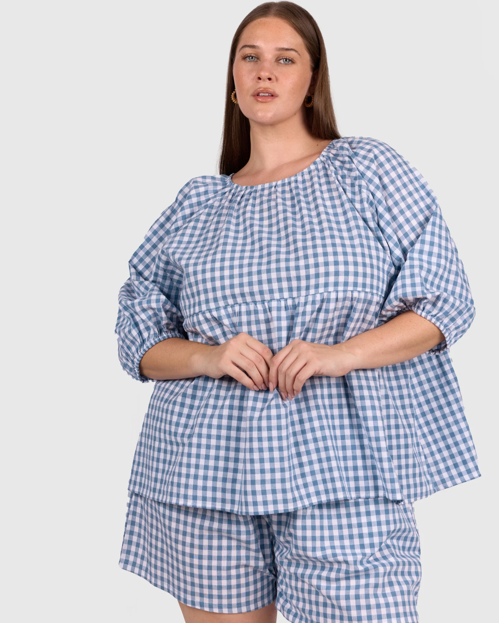 FINAL SALE | Florence Top | Blue Gingham - Image 3