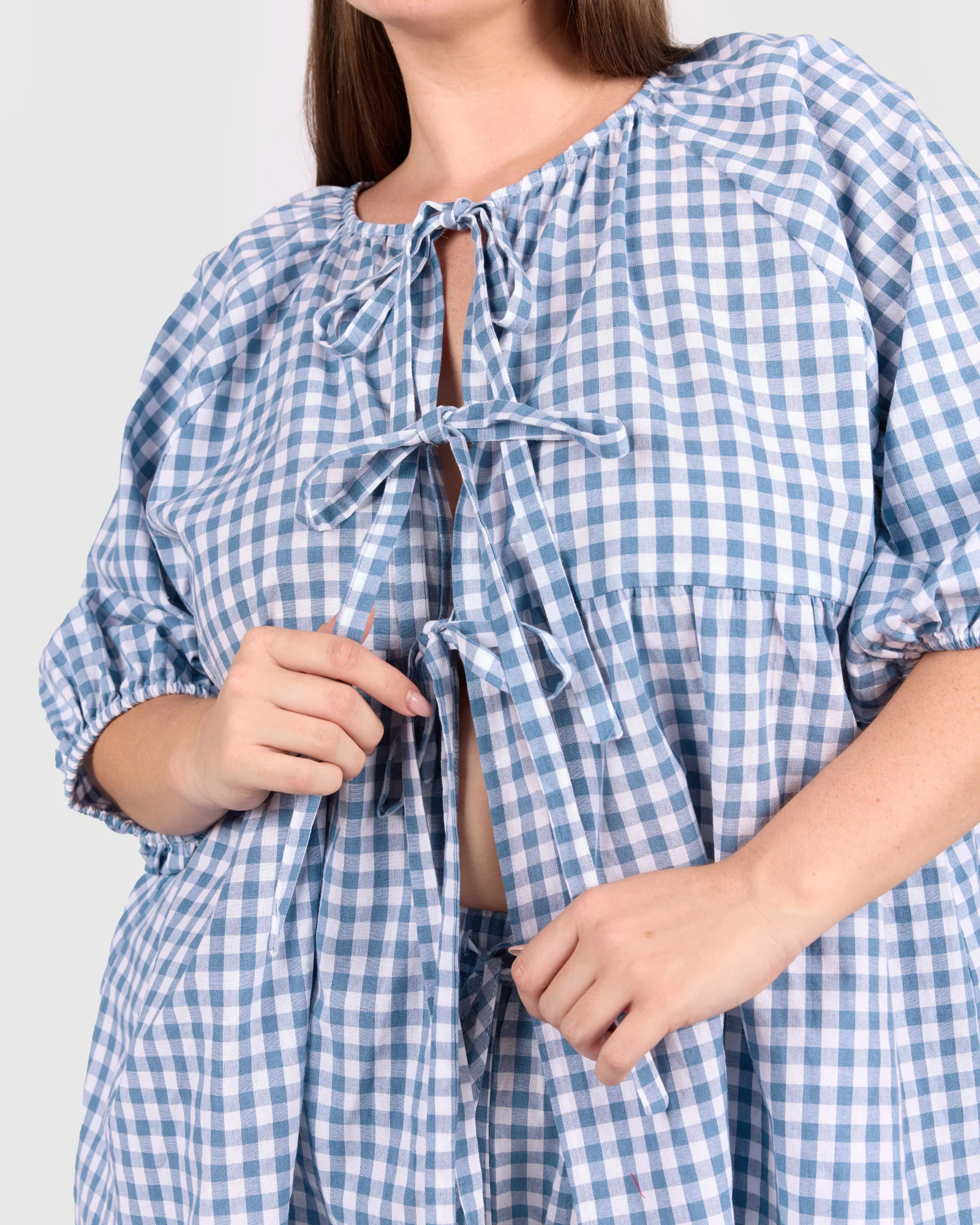 FINAL SALE | Florence Top | Blue Gingham - Image 4