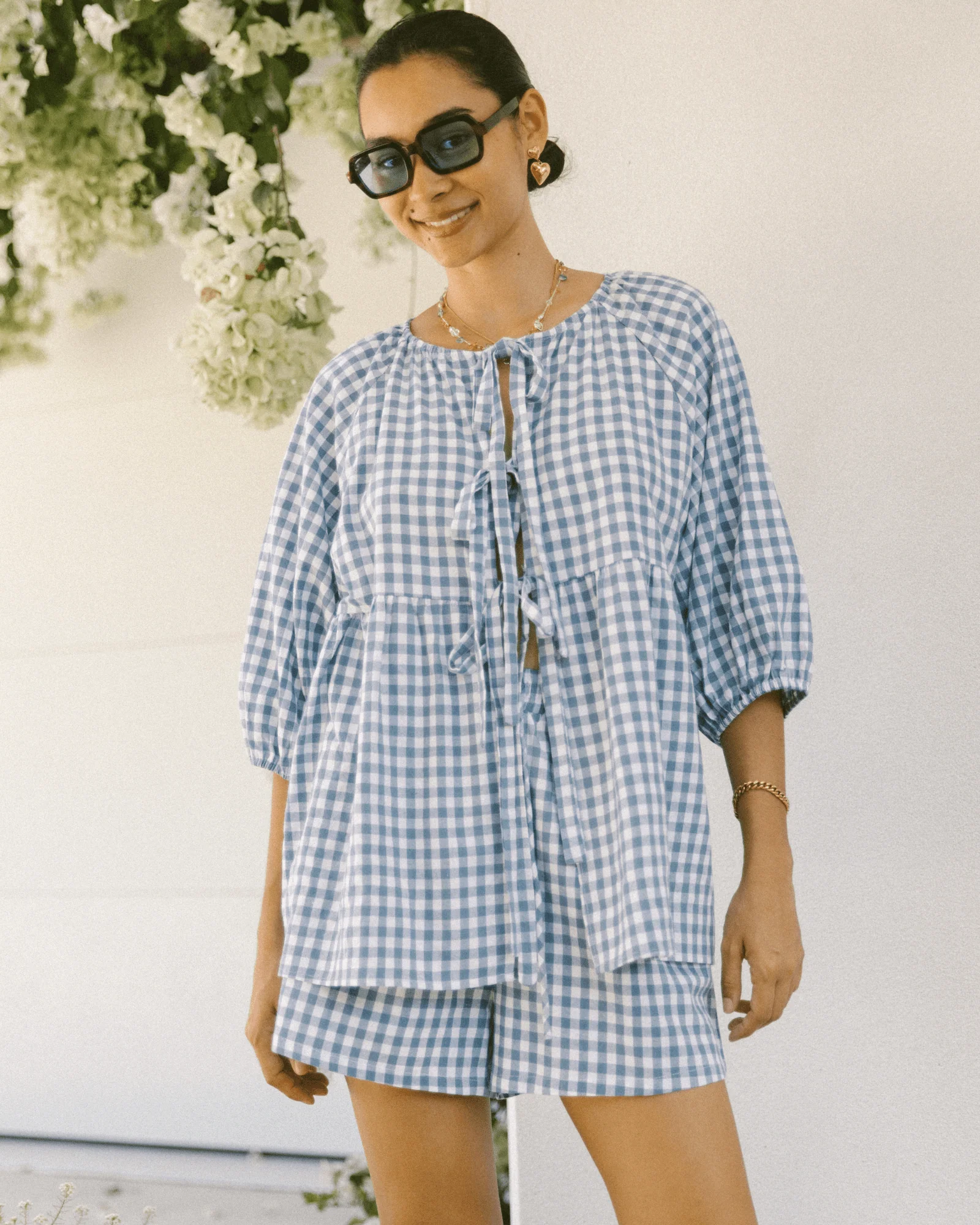 FINAL SALE | Florence Top | Blue Gingham - Image 7